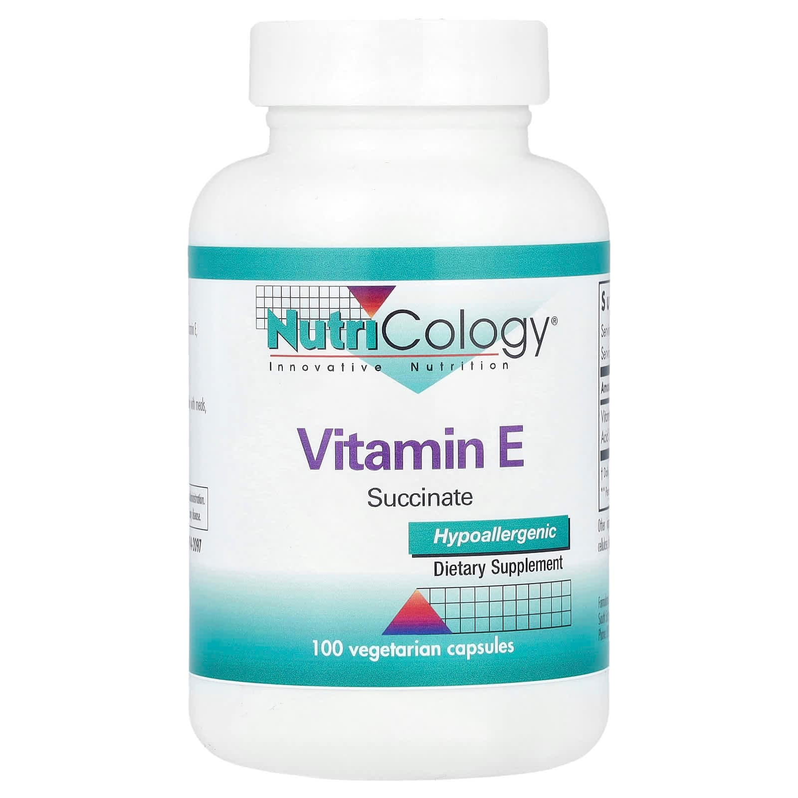Nutricology Vitamin E – 100 gélules végétales de Nutricology