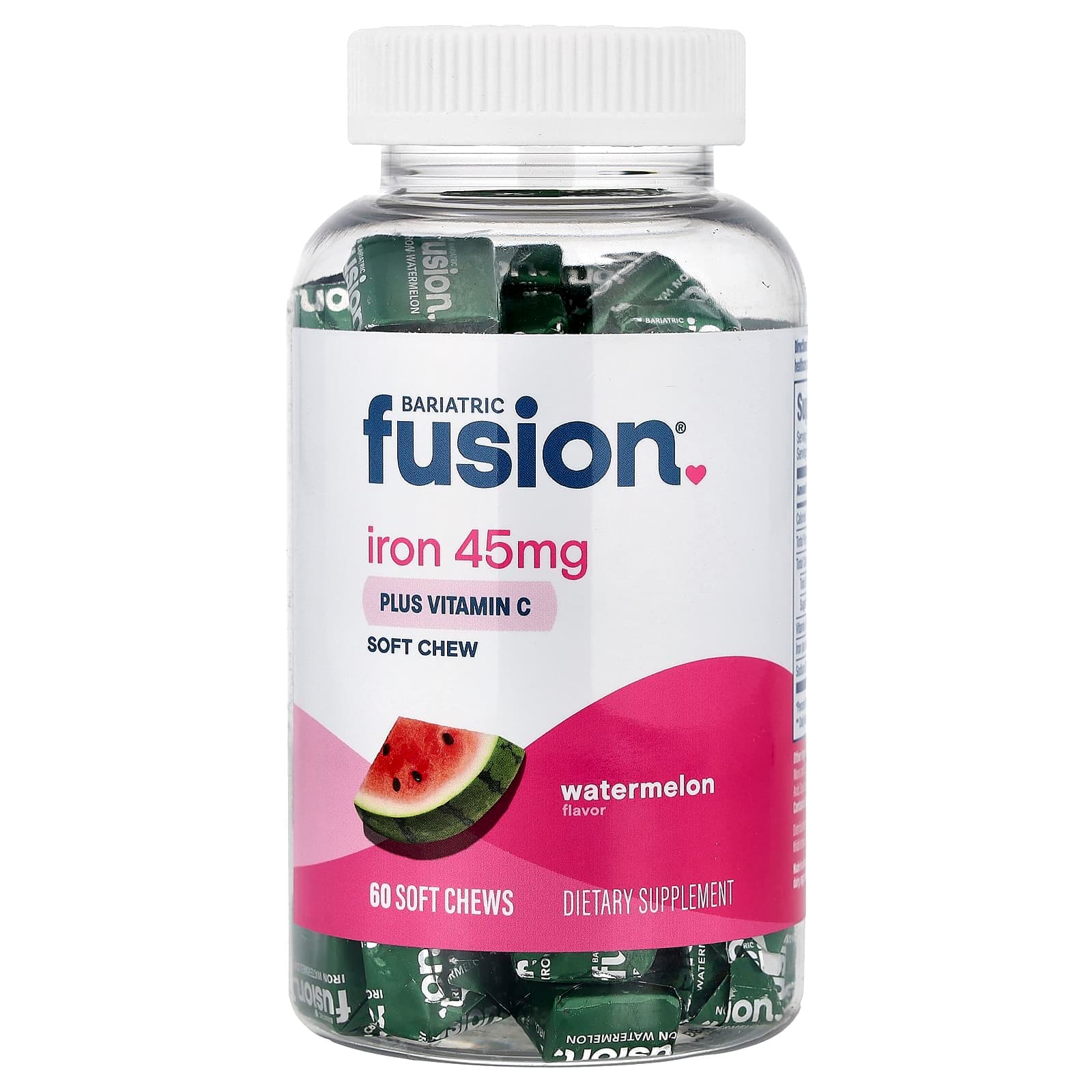 Bariatric Fusion Iron Plus Vitamin C Soft Chew, 60 Soft Chews – Watermelon de Bariatric Fusion