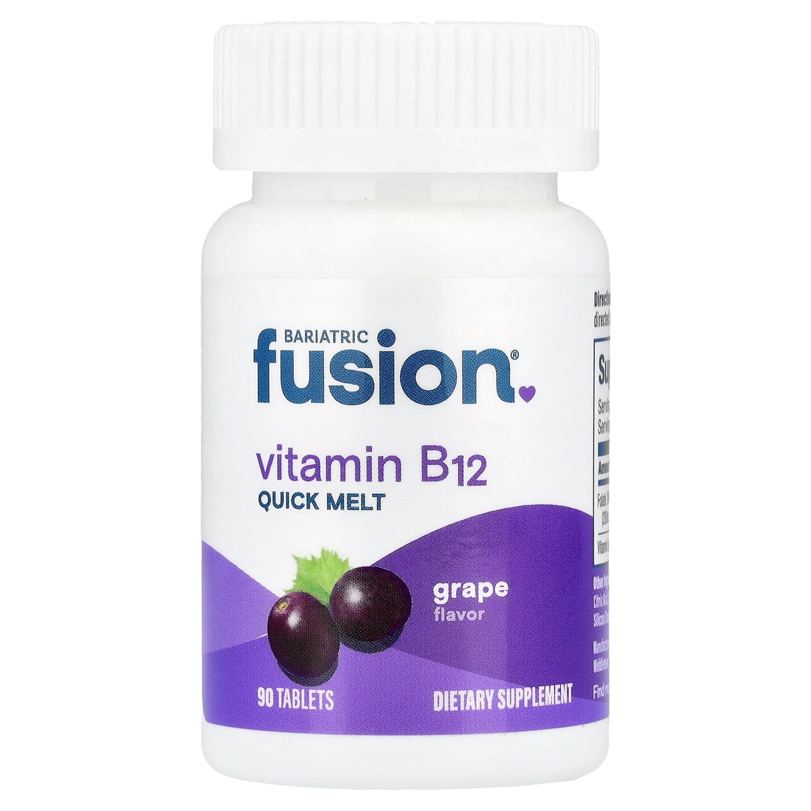 Bariatric Fusion Vitamin B12 Quick Melt – Grape – 90 comprimés de Bariatric Fusion