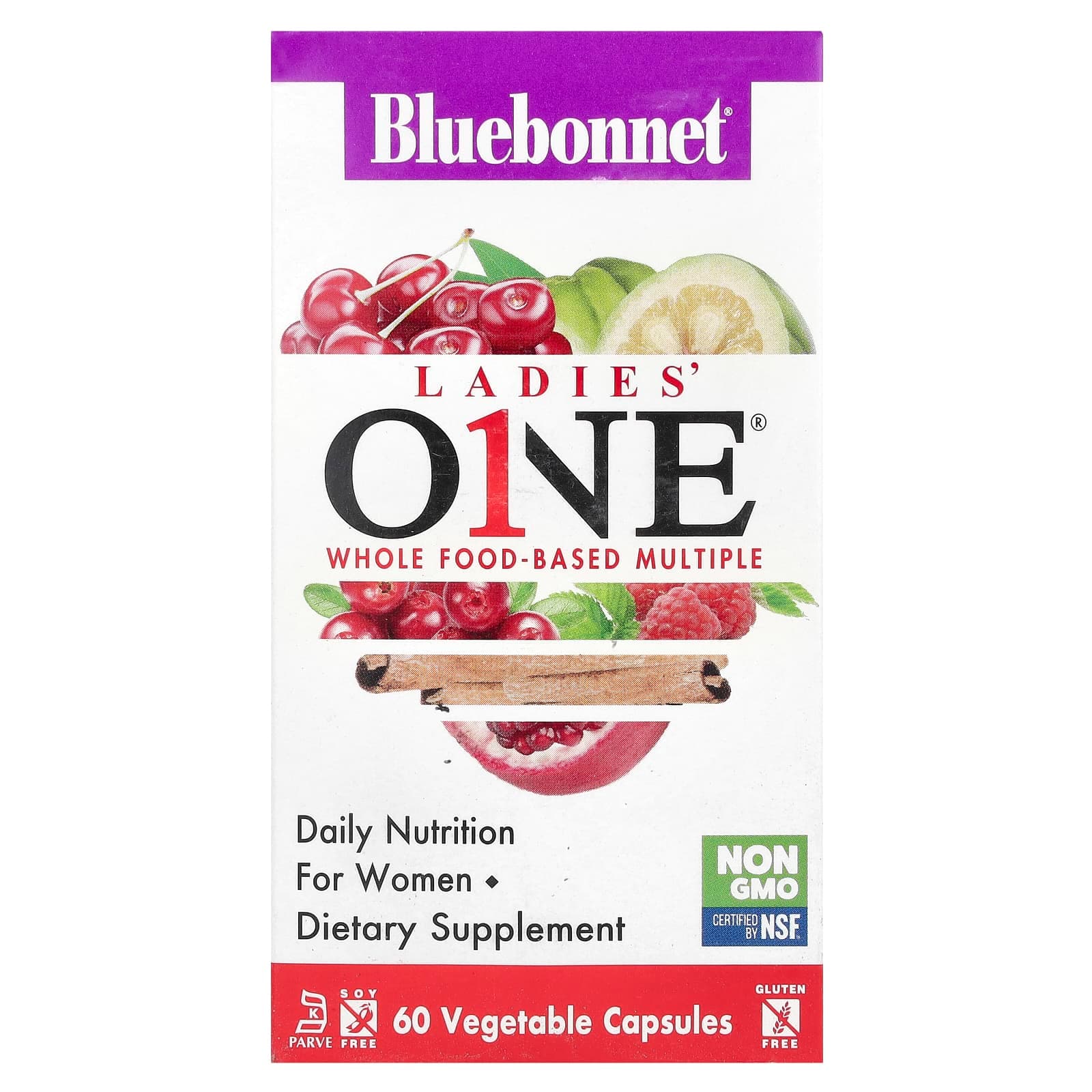 Bluebonnet Nutrition Ladies' ONE, Whole Food-Based Multiple, 60 Vegetables Capsules de Bluebonnet Nutrition