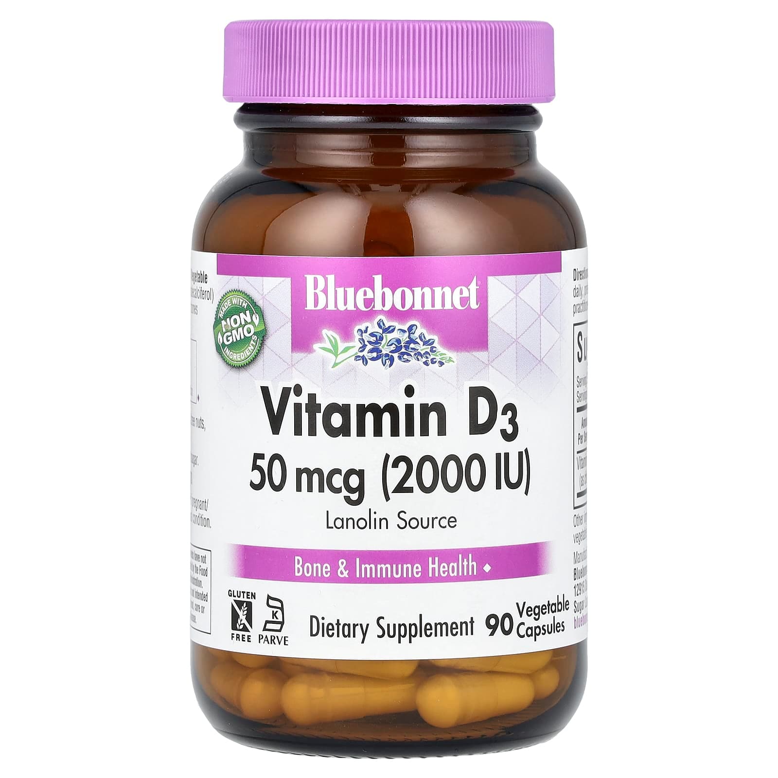 Bluebonnet Nutrition Vitamin D3 – 50 µg de Bluebonnet Nutrition