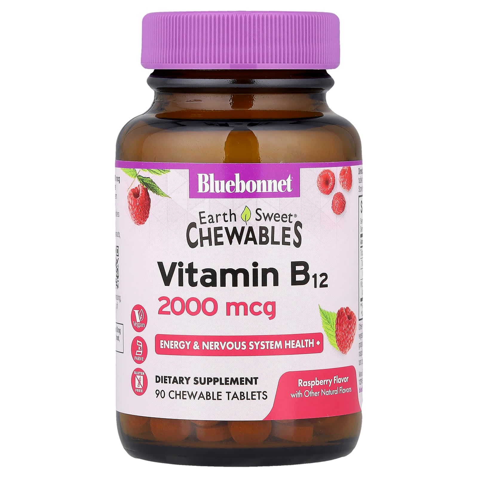 Bluebonnet Nutrition Earth Sweet Chewables – Raspberry – 2000 µg de Bluebonnet Nutrition