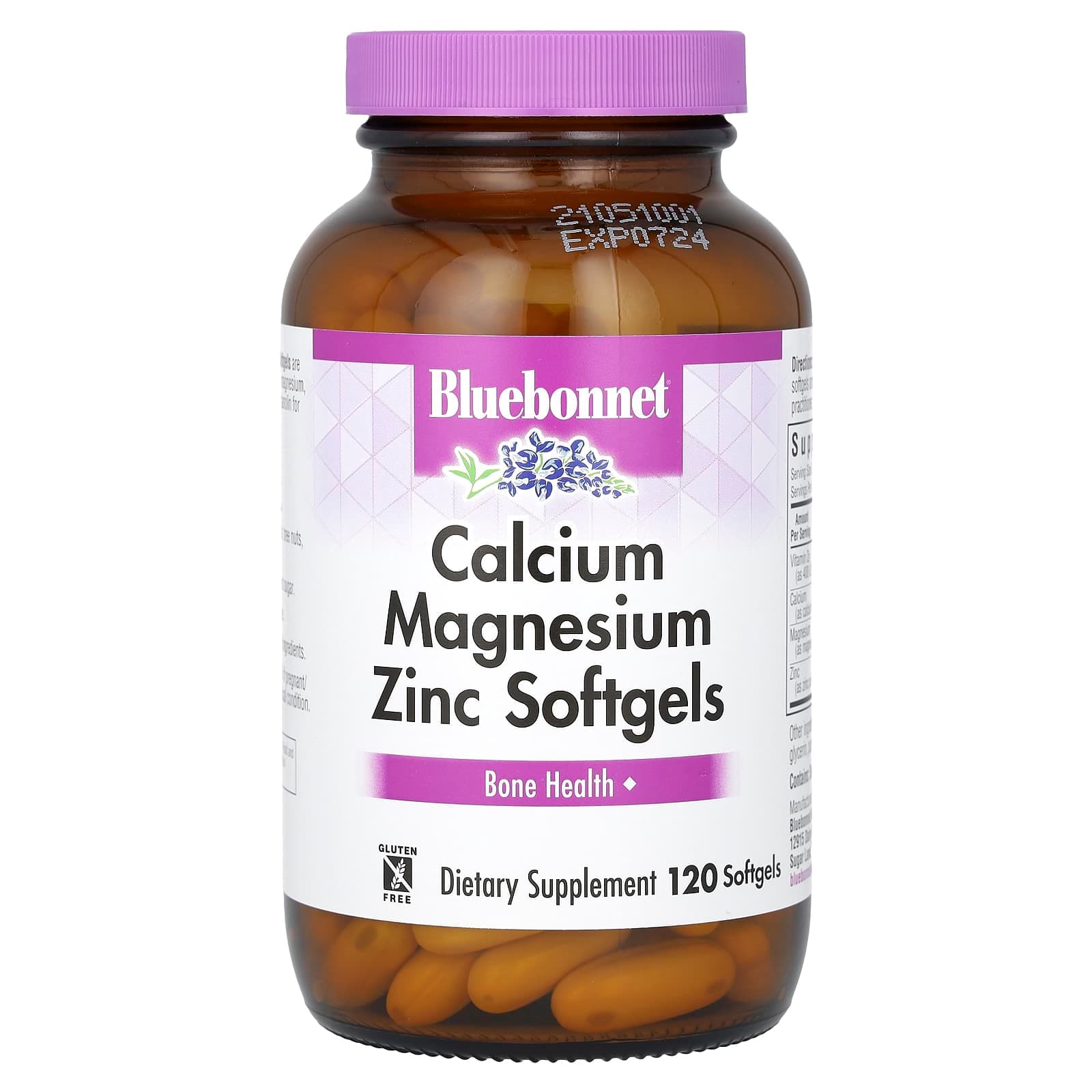 Bluebonnet Nutrition Calcium Magnesium Zinc – 120 capsules molles de Bluebonnet Nutrition