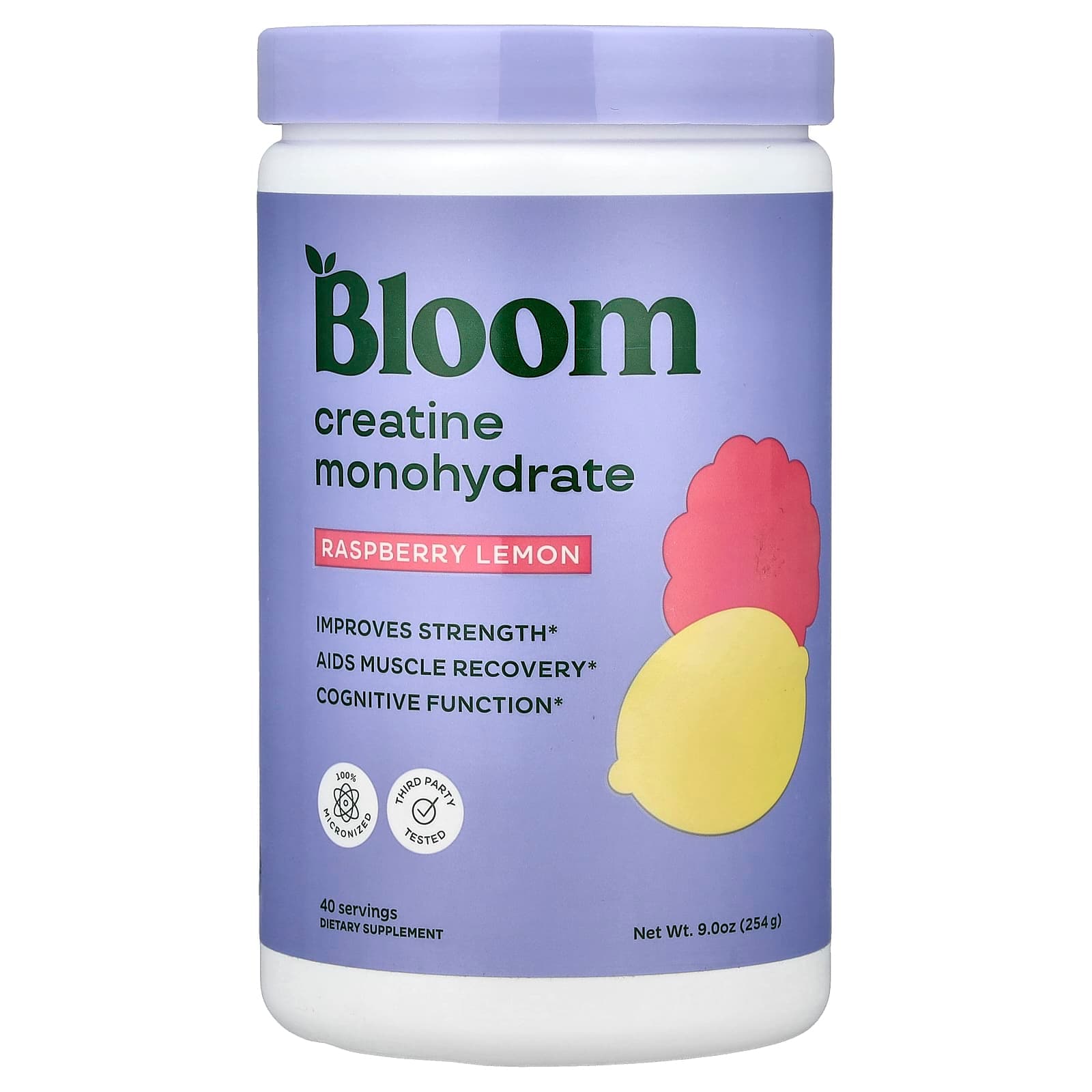 Bloom Creatine Monohydrate – Raspberry Lemon – 254 g de Bloom
