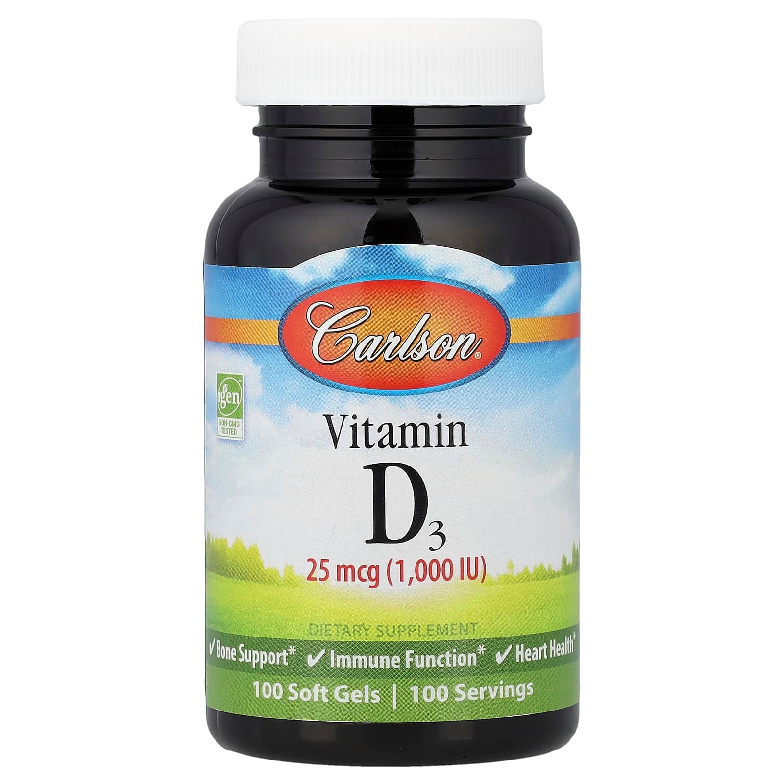 Carlson Vitamin D3 – 100 capsules molles de Carlson