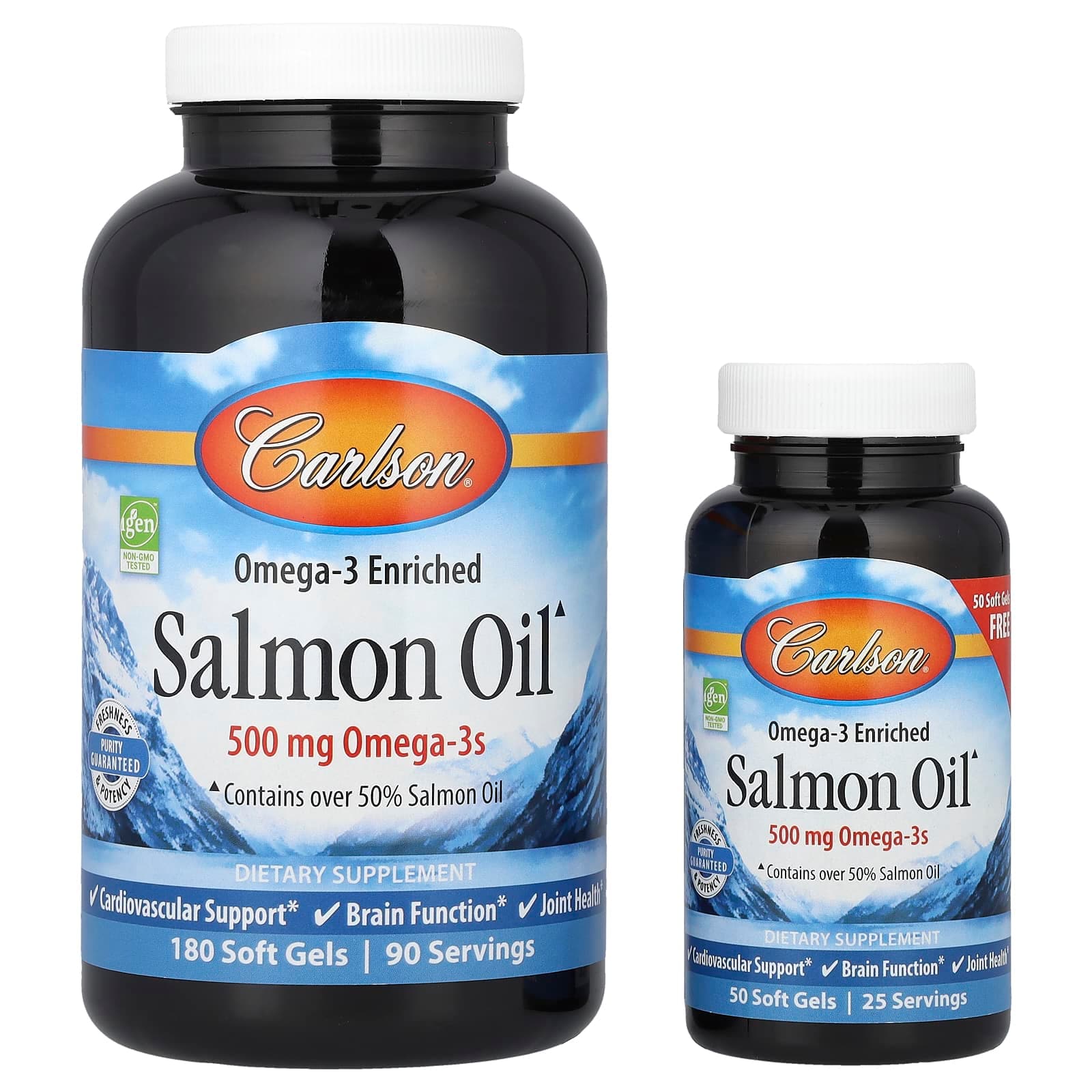 Carlson Omega-3 Enriched Salmon Oil – 230 capsules molles de Carlson