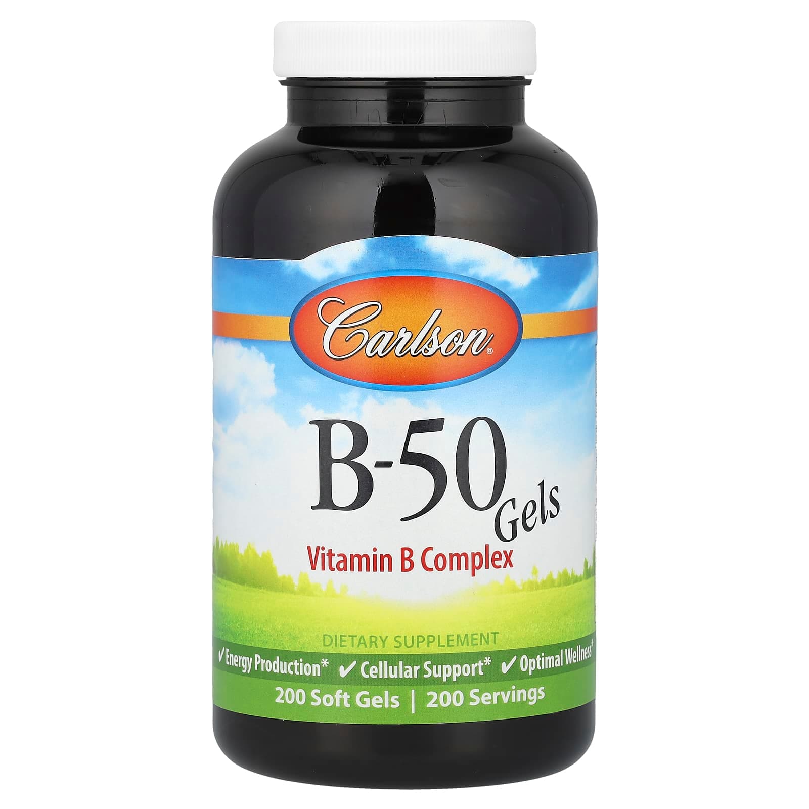 Carlson B-50 Gel, Vitamin B Complex – 200 capsules molles de Carlson