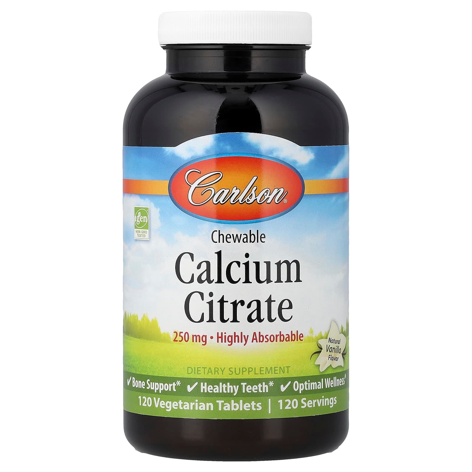 Carlson Chewable Calcium Citrate – Natural Vanilla – 250 mg de Carlson