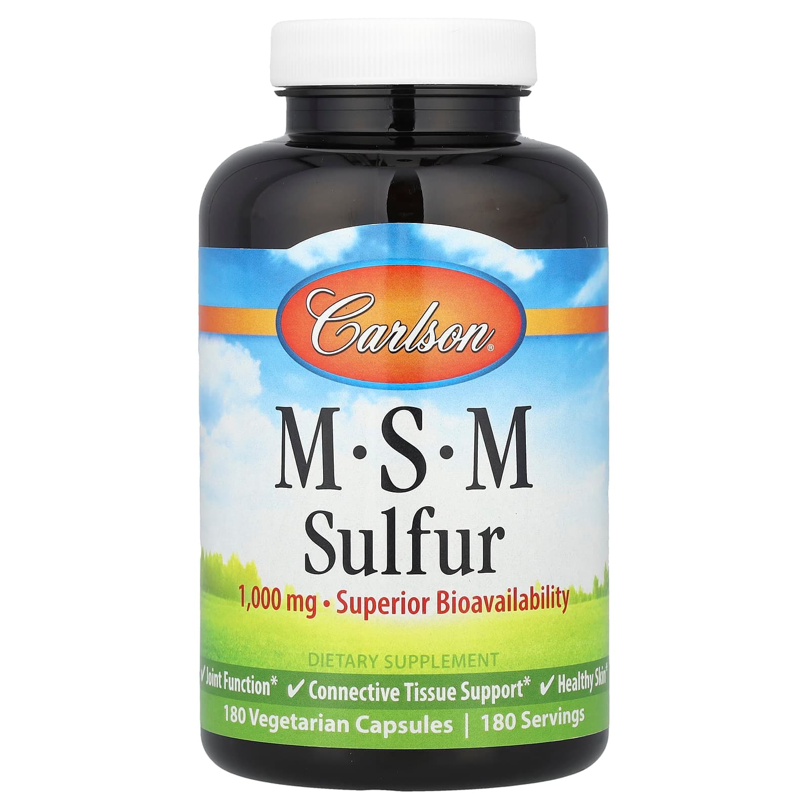 Carlson MSM Sulfur – 180 gélules végétales de Carlson