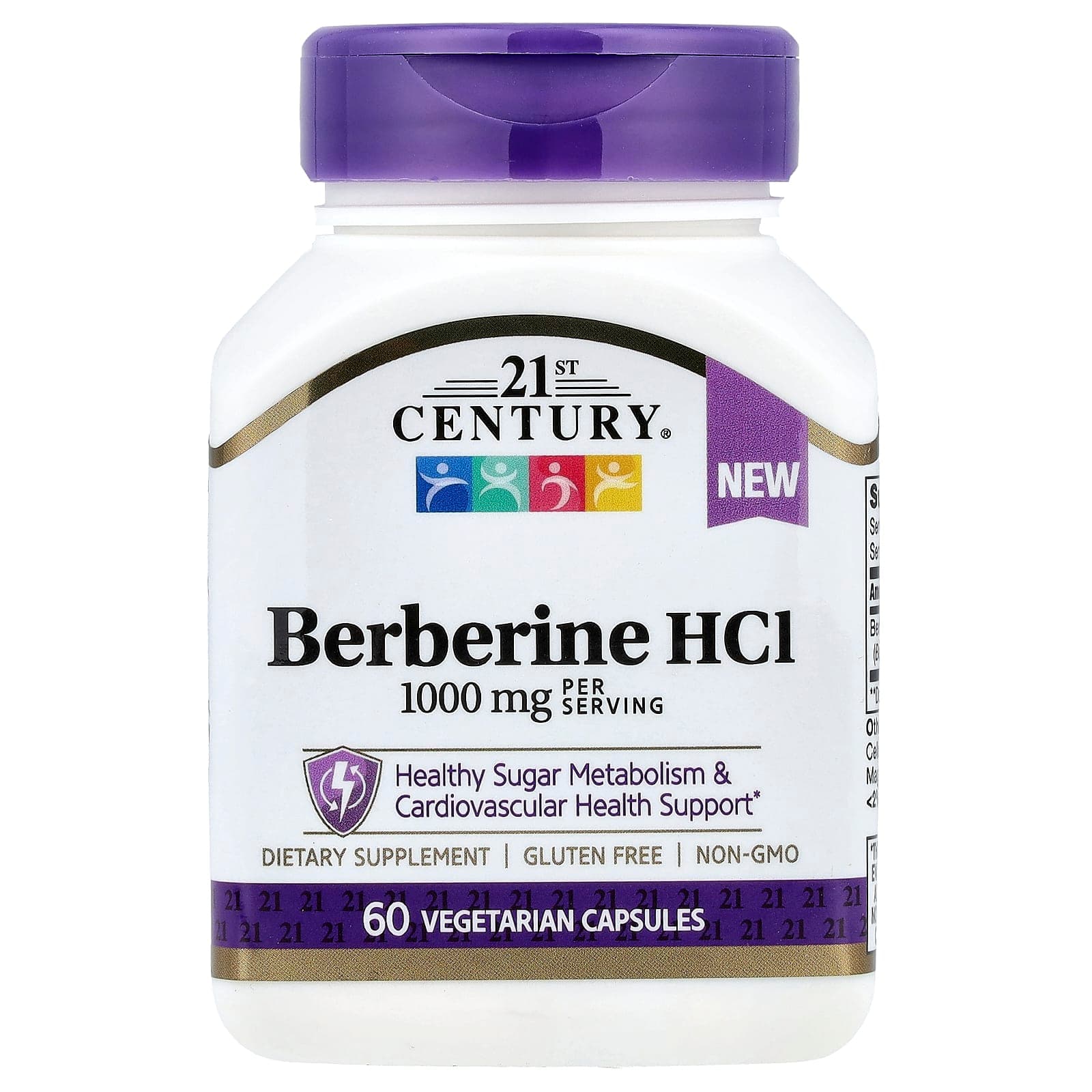 21st Century Berberine HCI – 60 gélules végétales de 21st Century