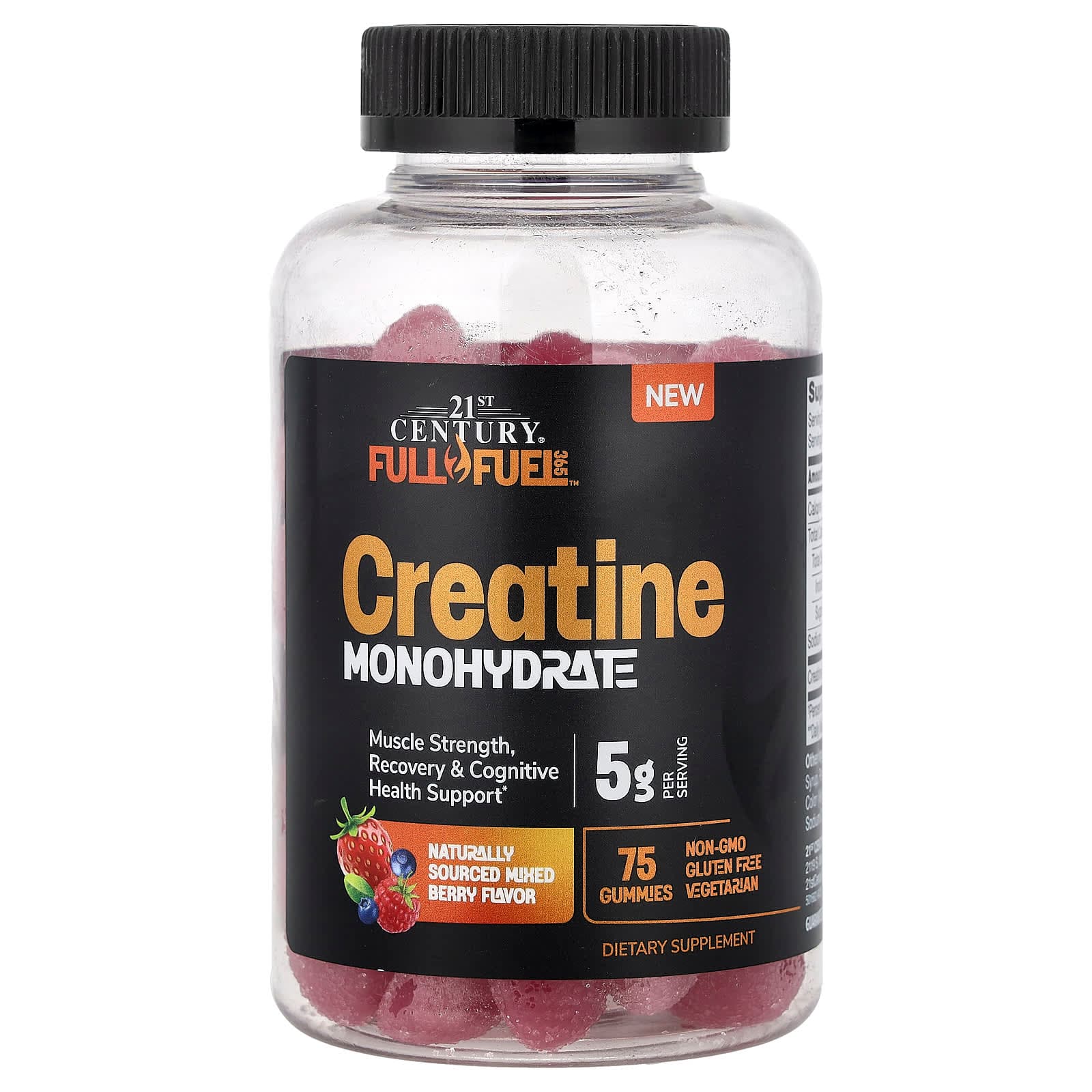 21st Century Full Fuel 365, Creatine Monohydrate Gummies – Mixed Berry – 75 gommes de 21st Century