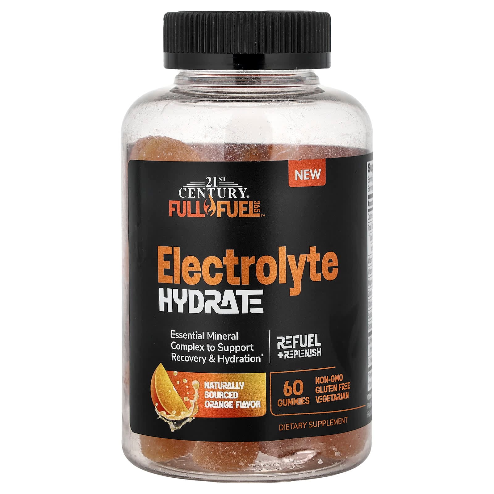 21st Century Electrolyte Hydrate Gummies – Orange – 60 gommes de 21st Century