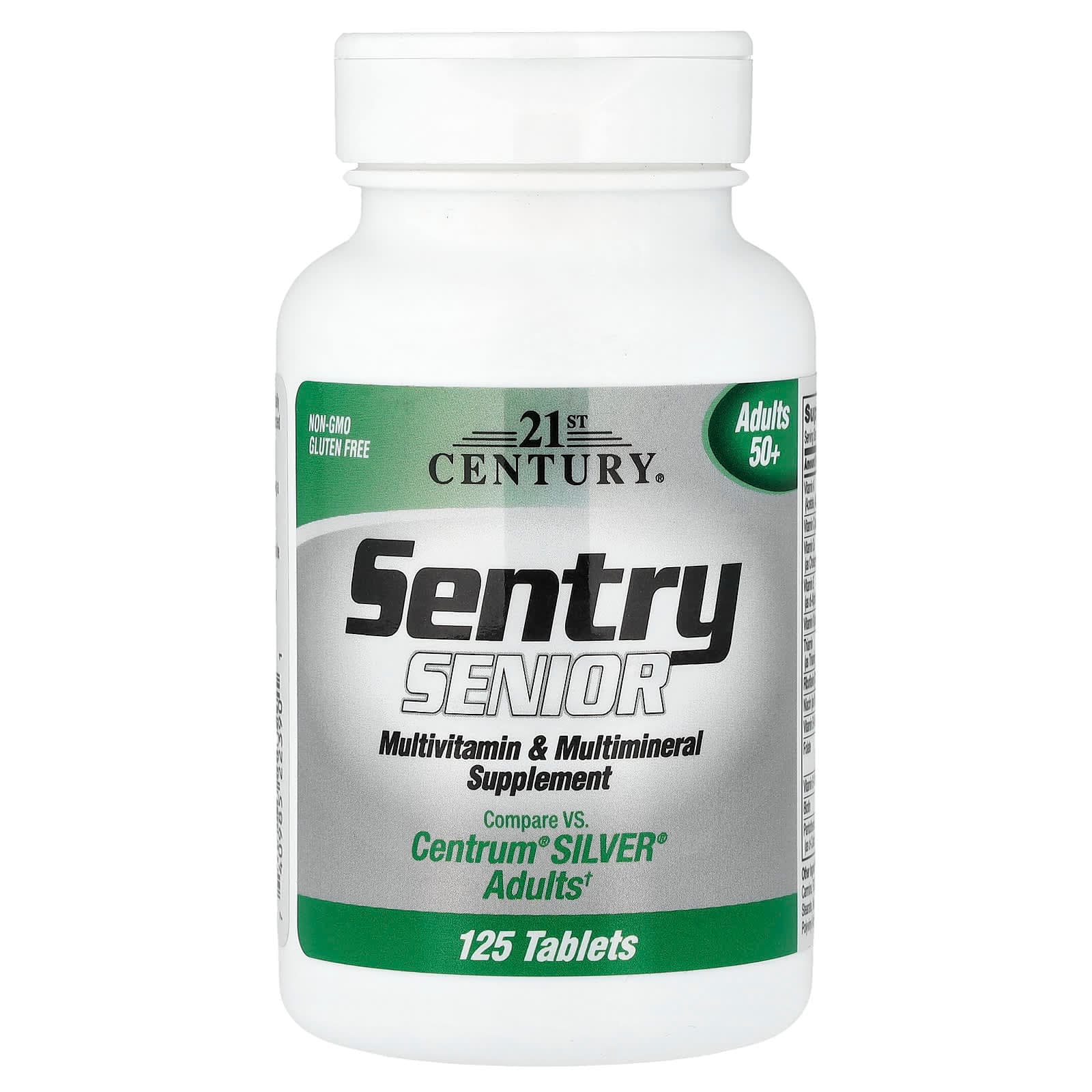 21st Century Sentry Senior, Multivitamin & Multimineral Supplement – 125 comprimés de 21st Century