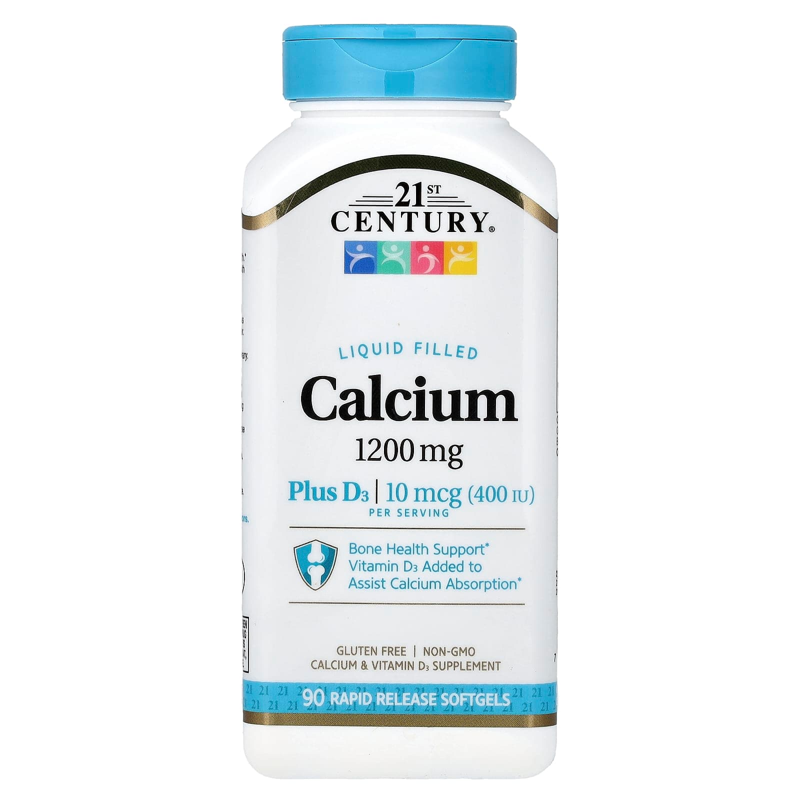21st Century Liquid Filled Calcium Plus D3, 90 Rapid Release Softgels de 21st Century