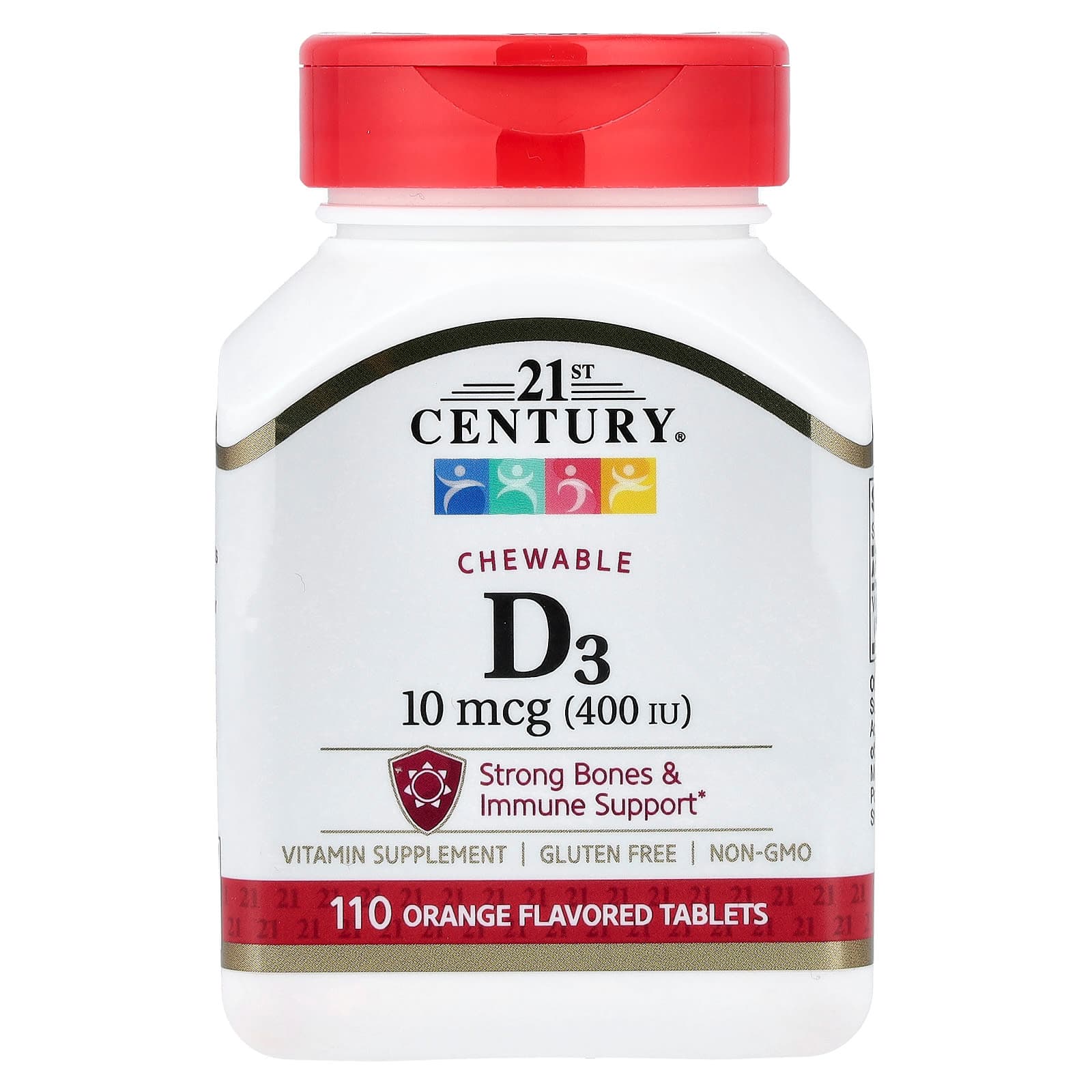 21st Century Chewable Vitamin D3 – Orange – 110 comprimés de 21st Century