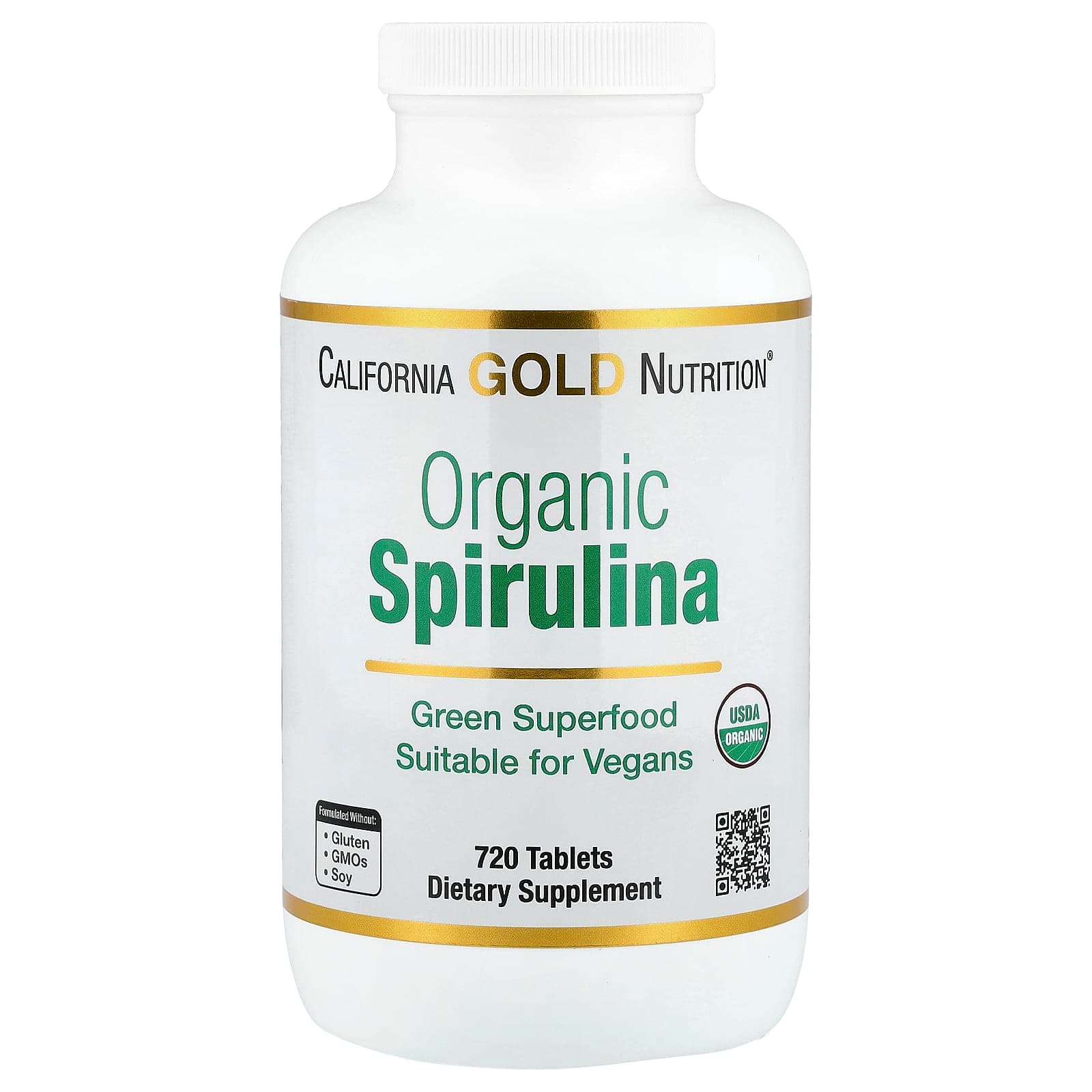 California Gold Nutrition Organic Spirulina – 720 comprimés de California Gold Nutrition