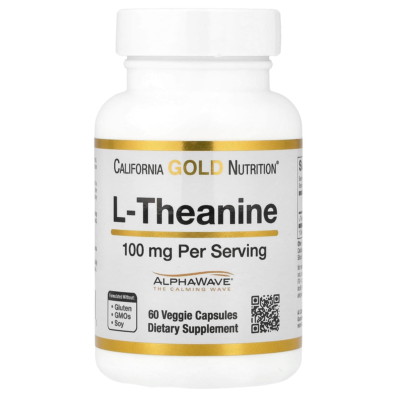 California Gold Nutrition L-Theanine, Featuring AlphaWave – 60 gélules végétales de California Gold Nutrition