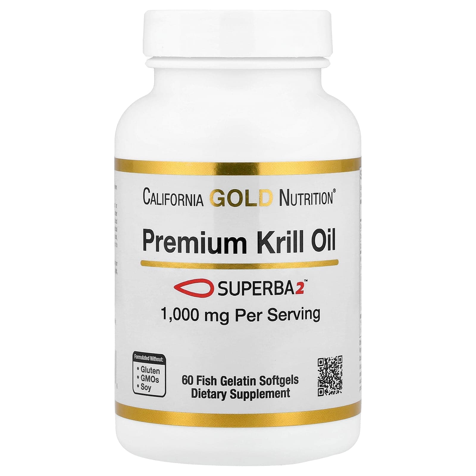 California Gold Nutrition Premium Krill Oil with Superba2 – 60 capsules molles de California Gold Nutrition