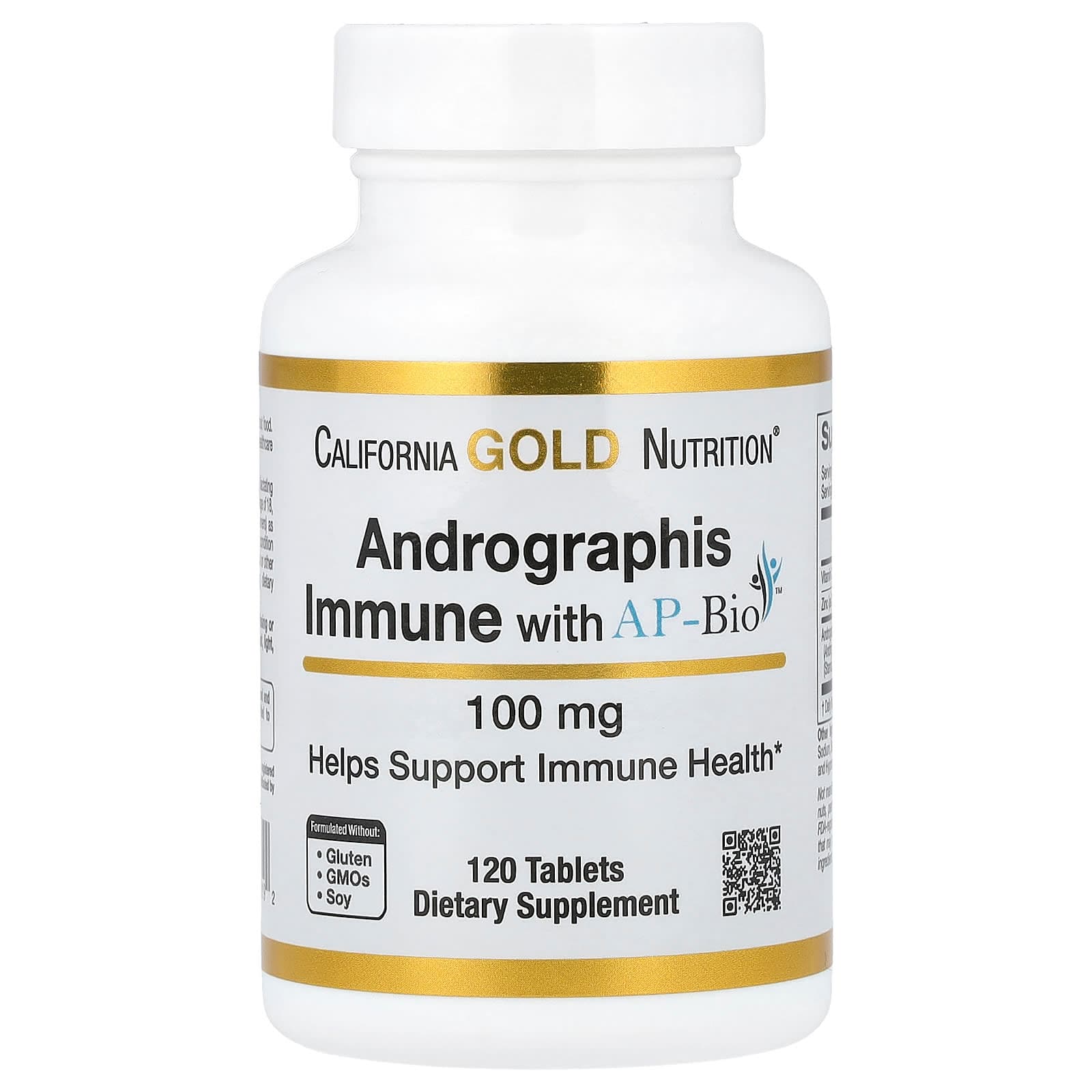 California Gold Nutrition Andrographis Immune with AP-Bio, Andrographis Extract with Vitamin C and Zinc – 120 comprimés de California Gold Nutrition