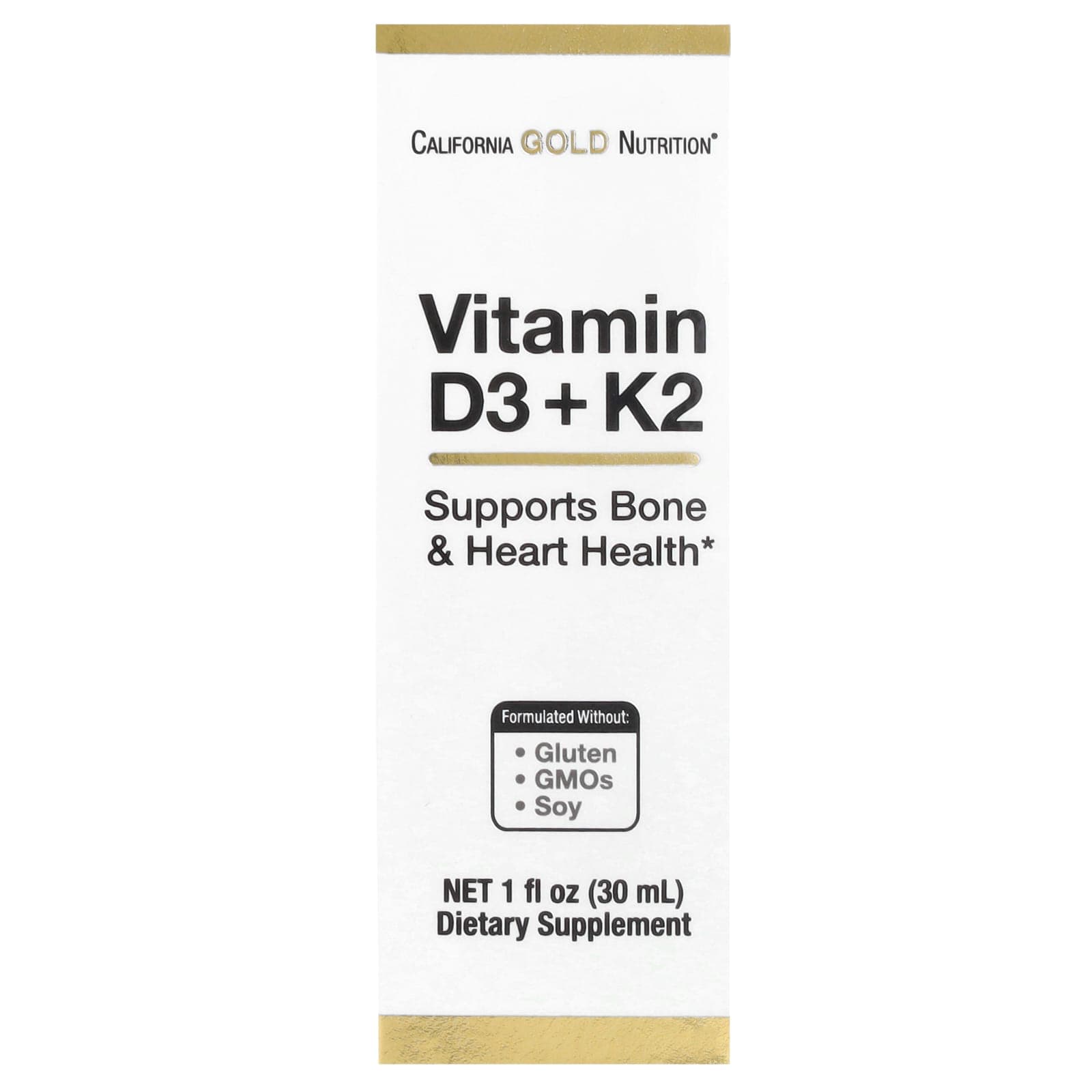 California Gold Nutrition Vitamin D3 + K2 as MK4 – 30 ml de California Gold Nutrition