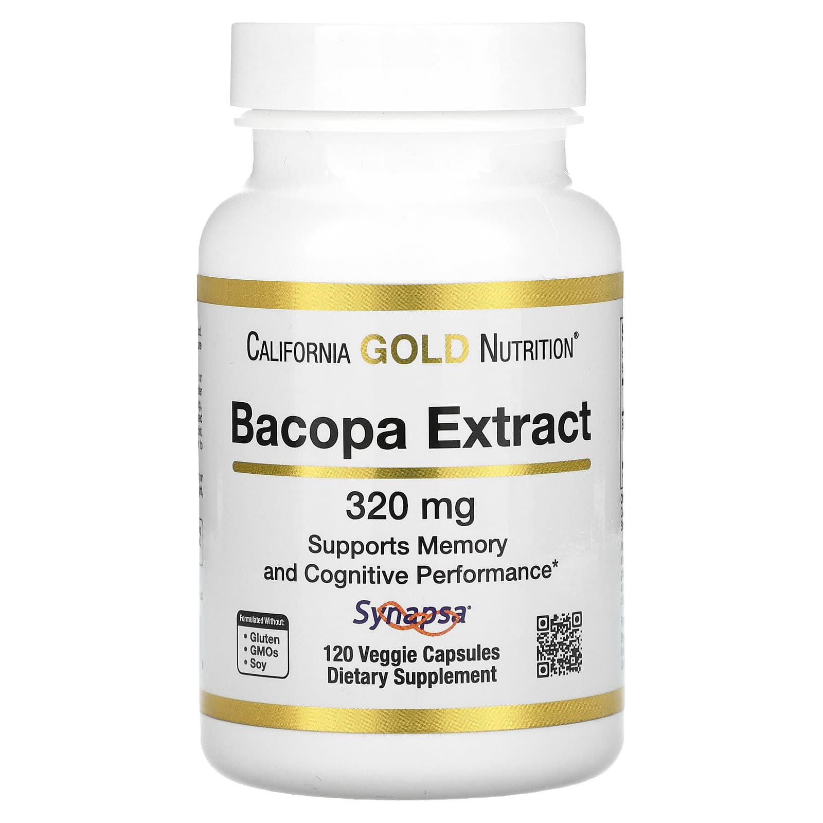 California Gold Nutrition Bacopa Extract – 120 gélules végétales de California Gold Nutrition