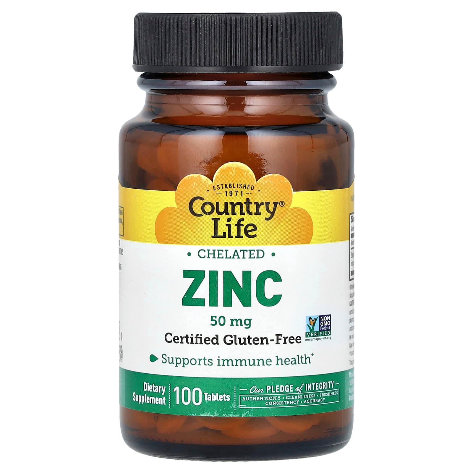 Country Life Chelated Zinc – 100 comprimés de Country Life
