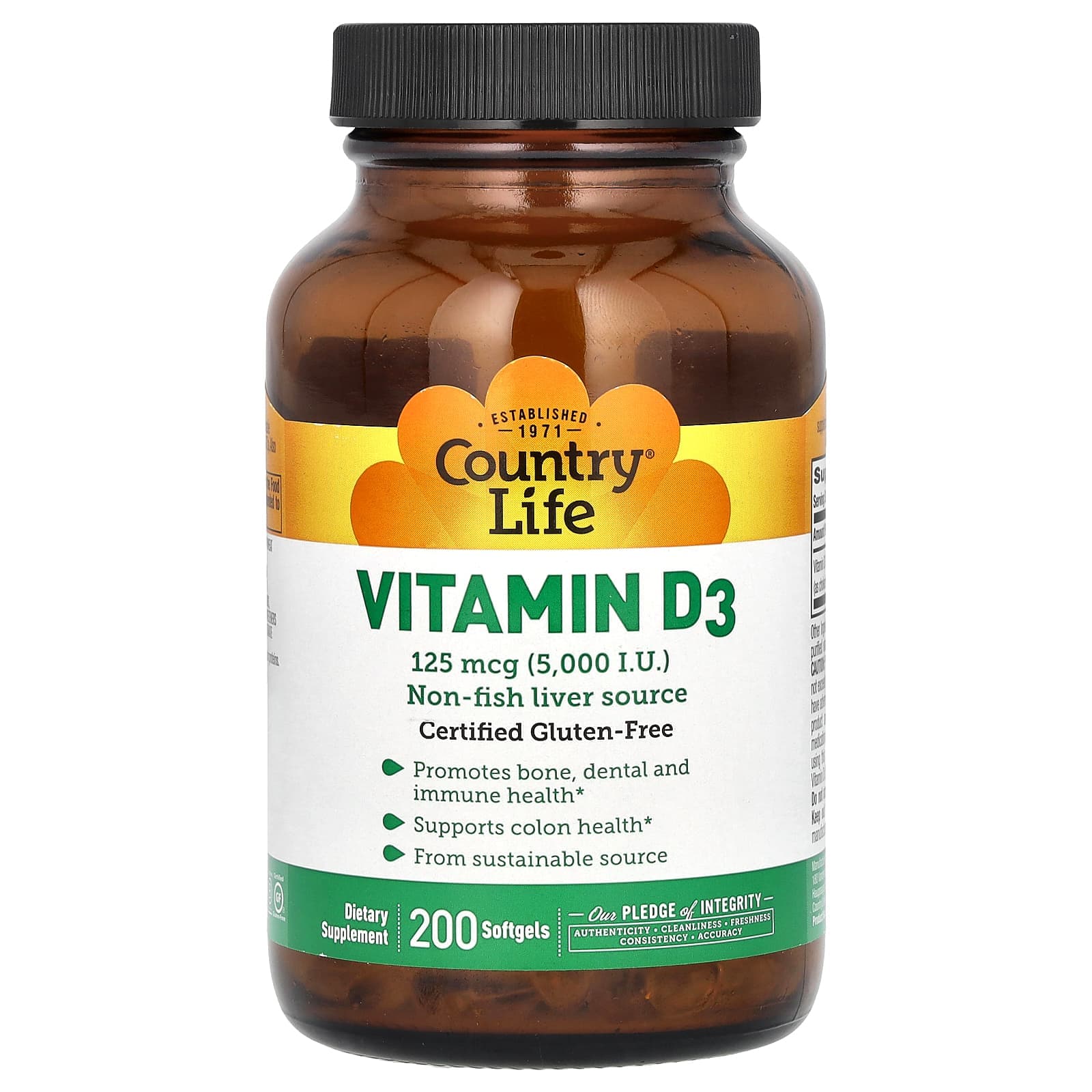 Country Life Vitamin D3 – 200 capsules molles de Country Life