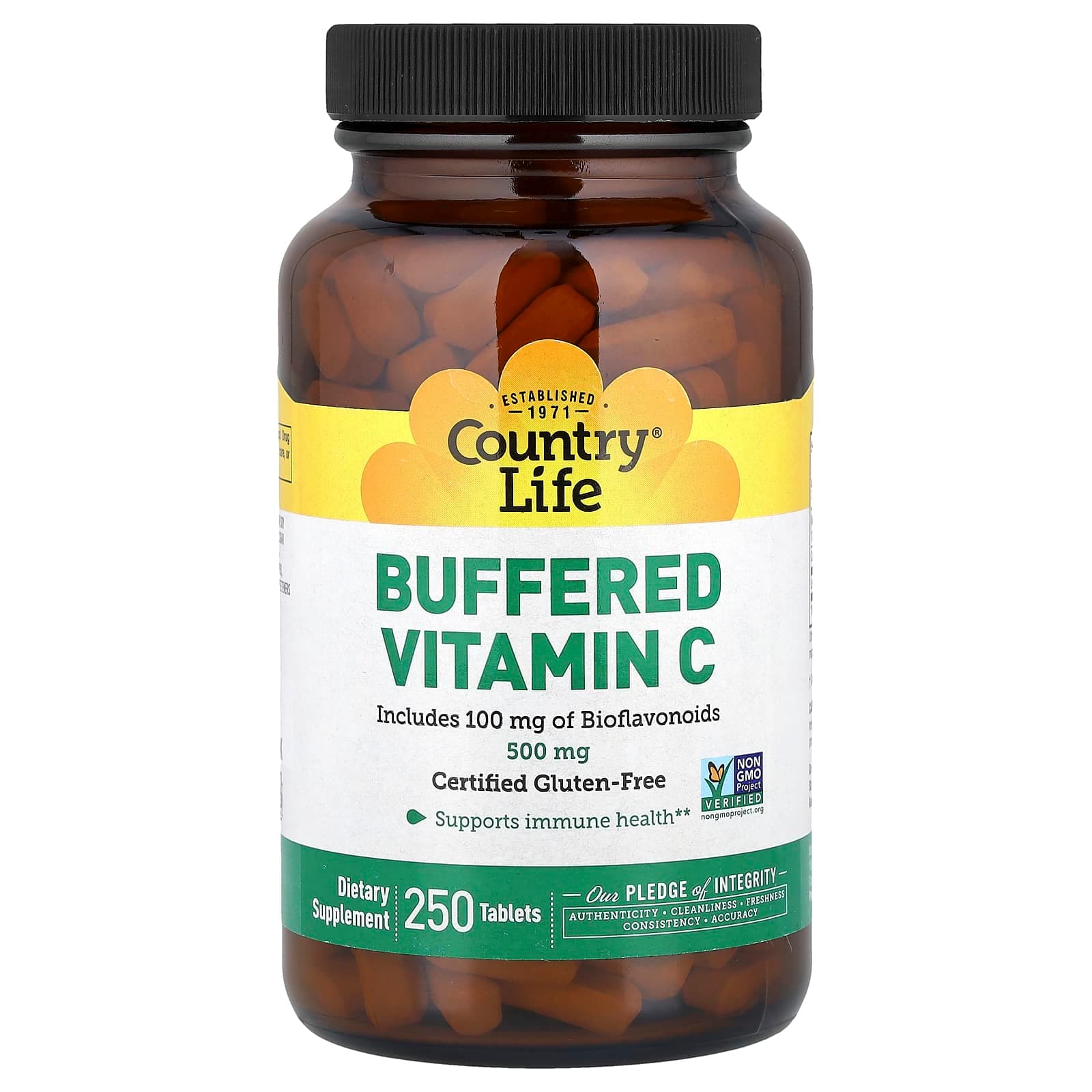 Country Life Buffered Vitamin C – 250 comprimés de Country Life