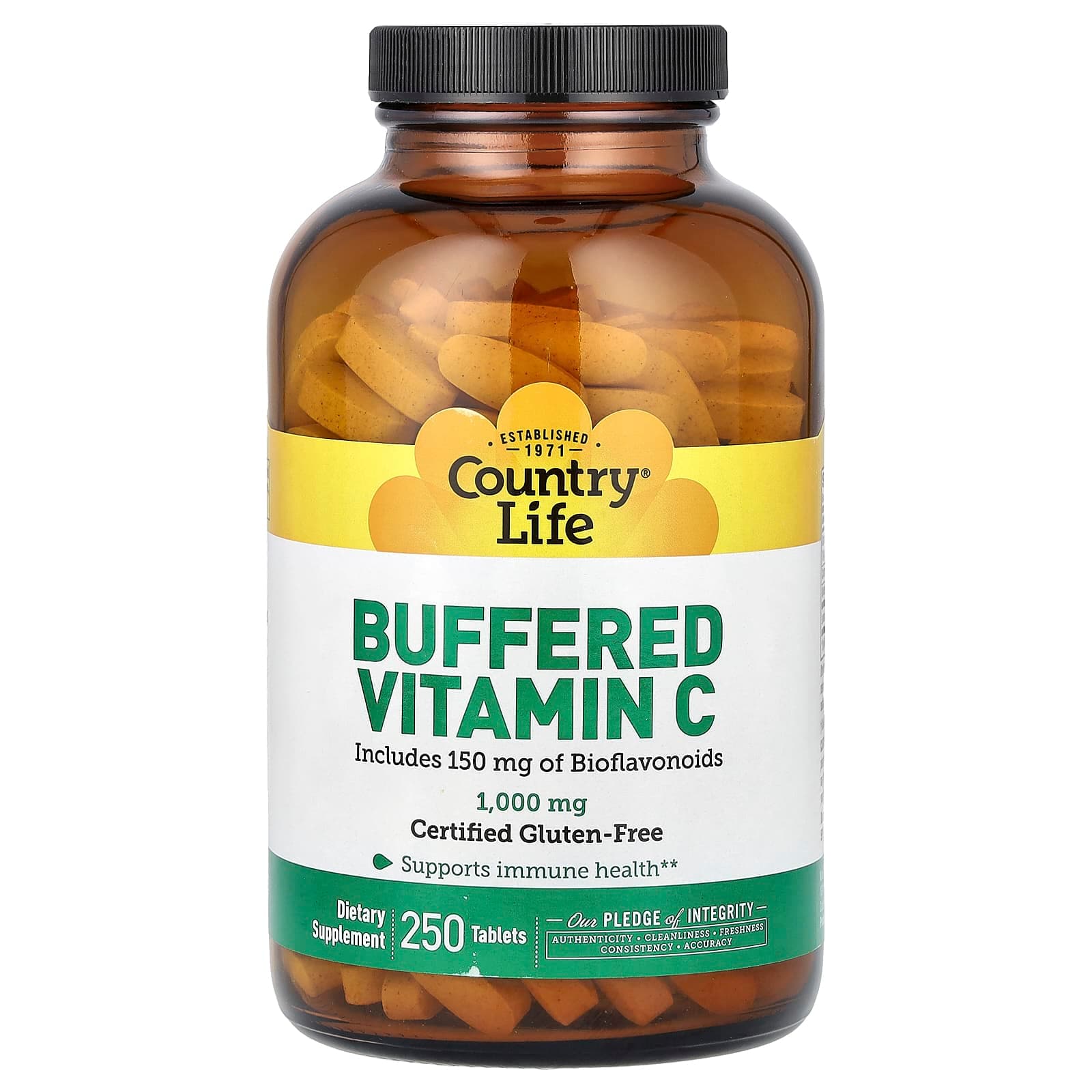 Country Life Buffered Vitamin C – 250 comprimés de Country Life