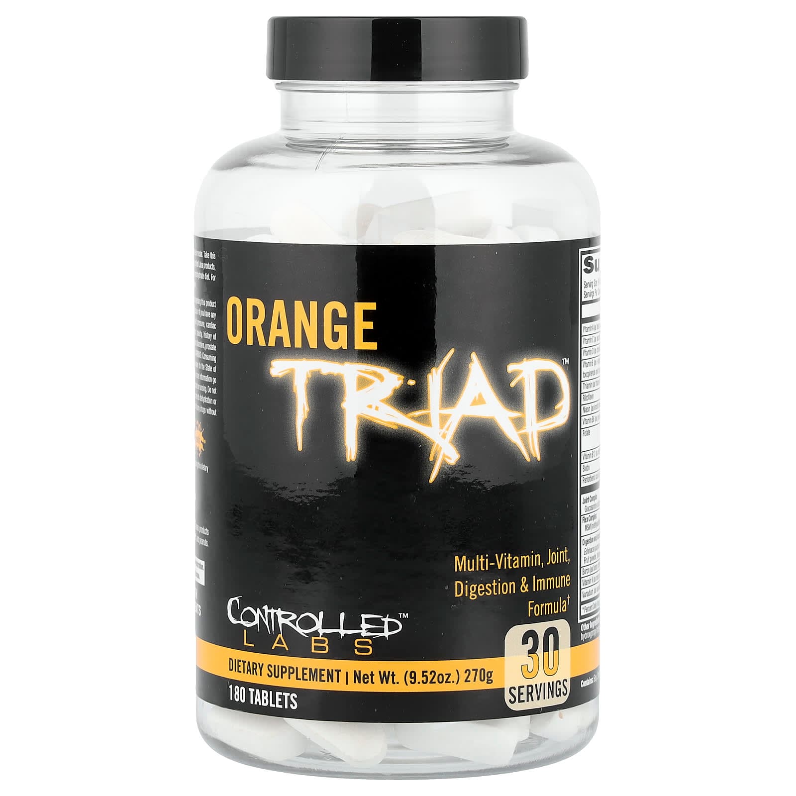 Controlled Labs Orange Triad, Multi-Vitamin, Joint, Digestion & Immune Formula – Orange Triad – 180 comprimés de Controlled Labs