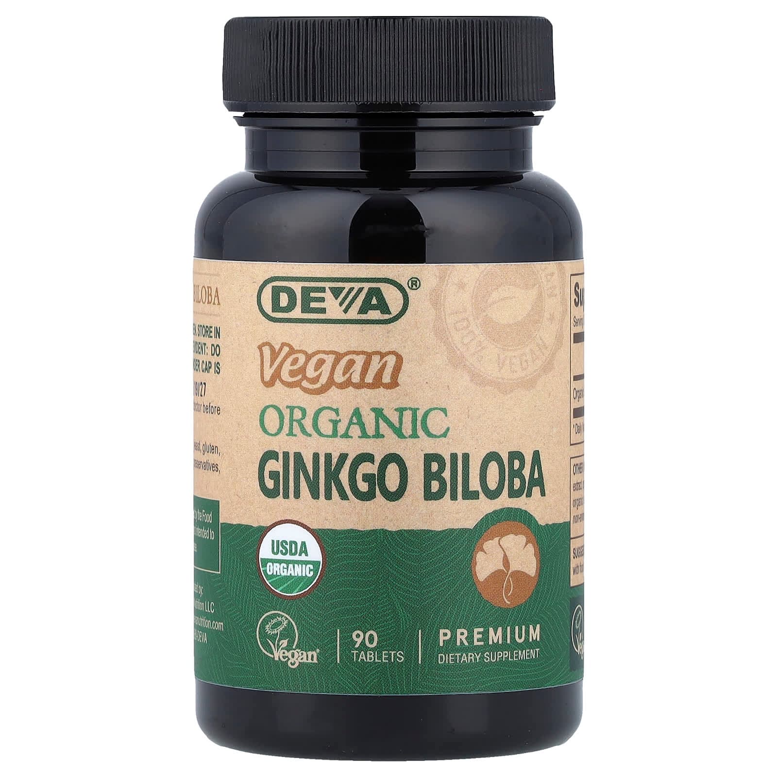 Deva Vegan Organic Ginkgo Biloba – 90 comprimés de Deva