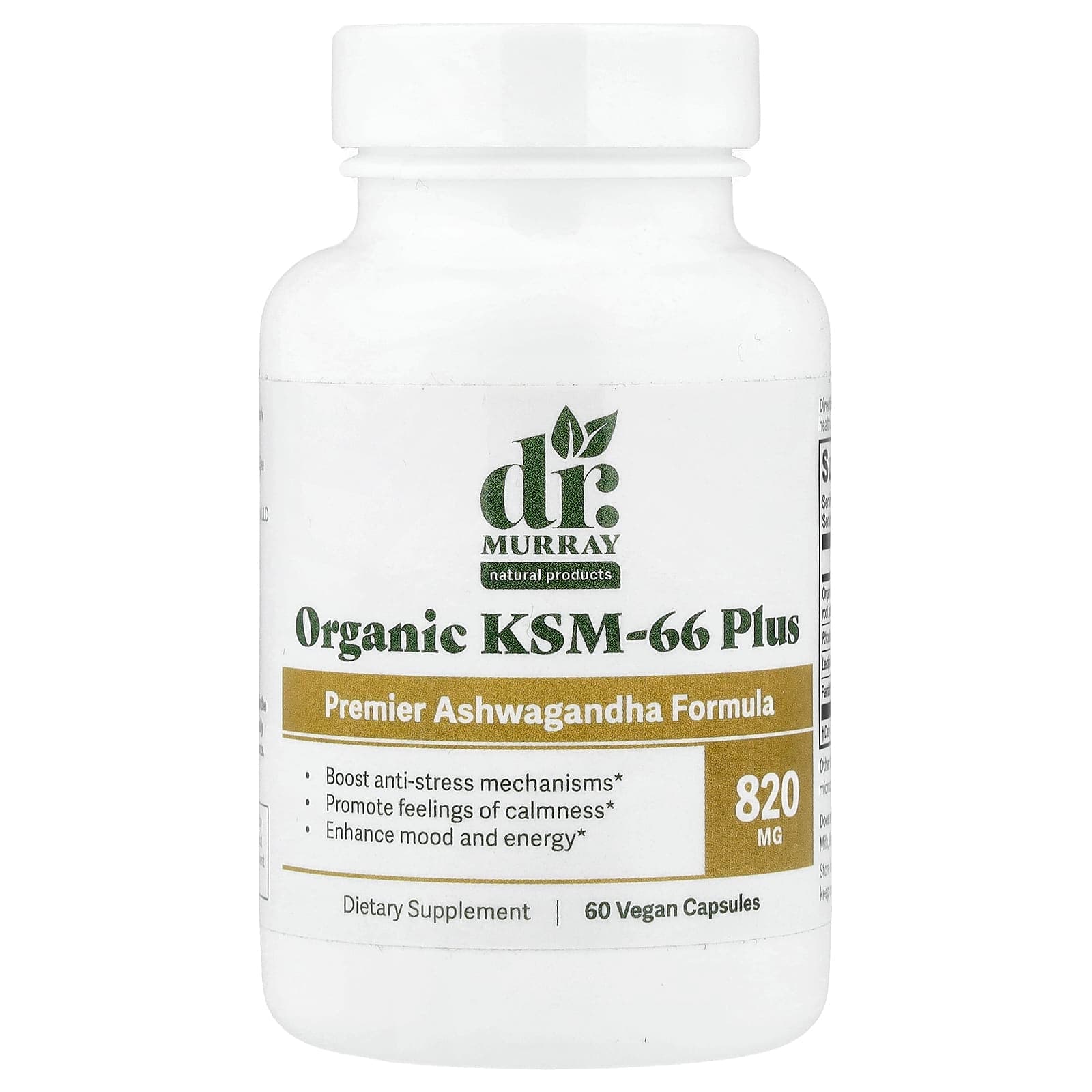 Dr. Murray's Organic KSM-66 Plus – 60 gélules véganes de Dr. Murray's