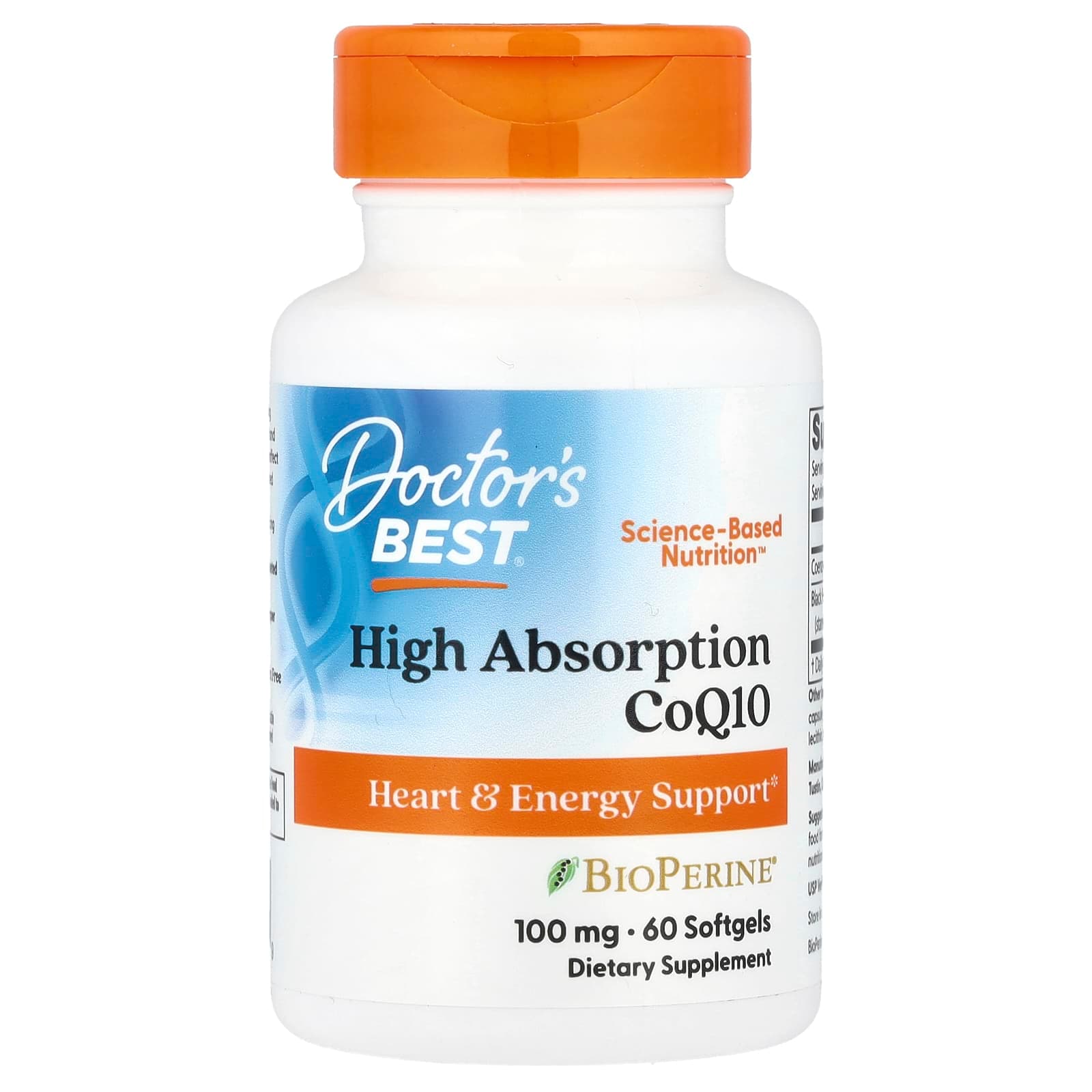 Doctor's Best High Absorption CoQ10 – 60 capsules molles de Doctor's Best