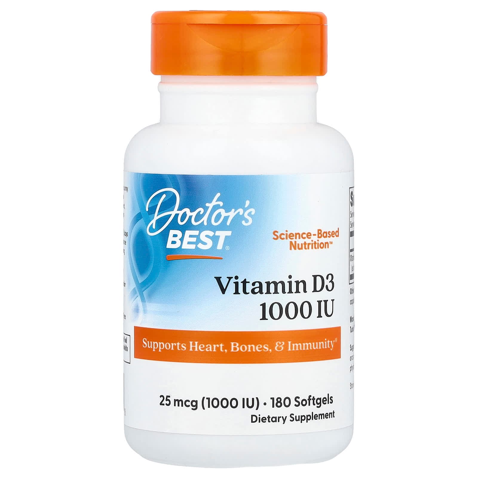 Doctor's Best Vitamin D3 – 180 capsules molles de Doctor's Best