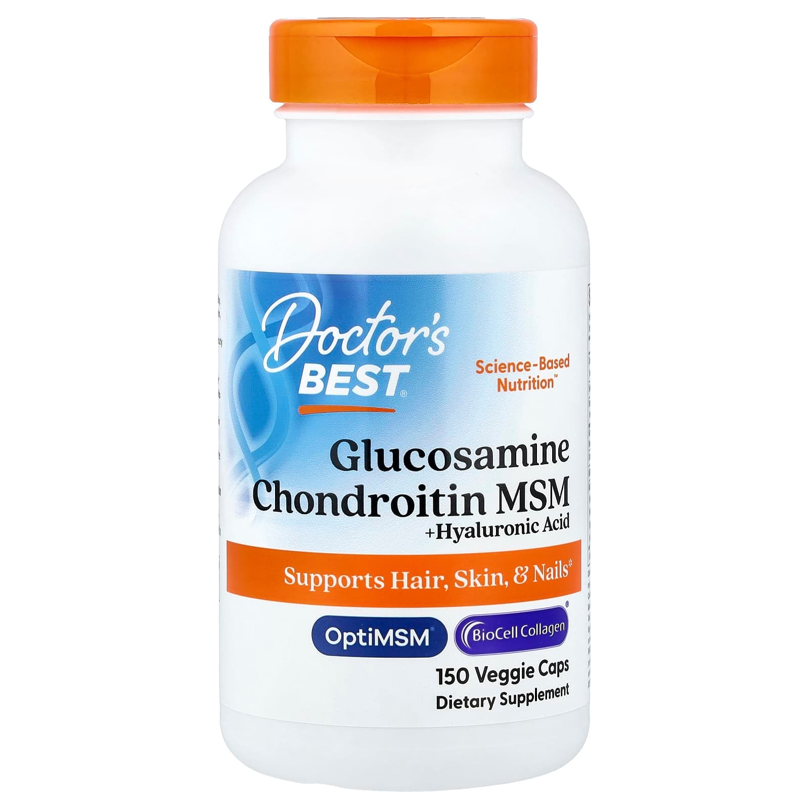 Doctor's Best Glucosamine Chondroitin MSM + Hyaluronic Acid – 150 gélules végétales de Doctor's Best