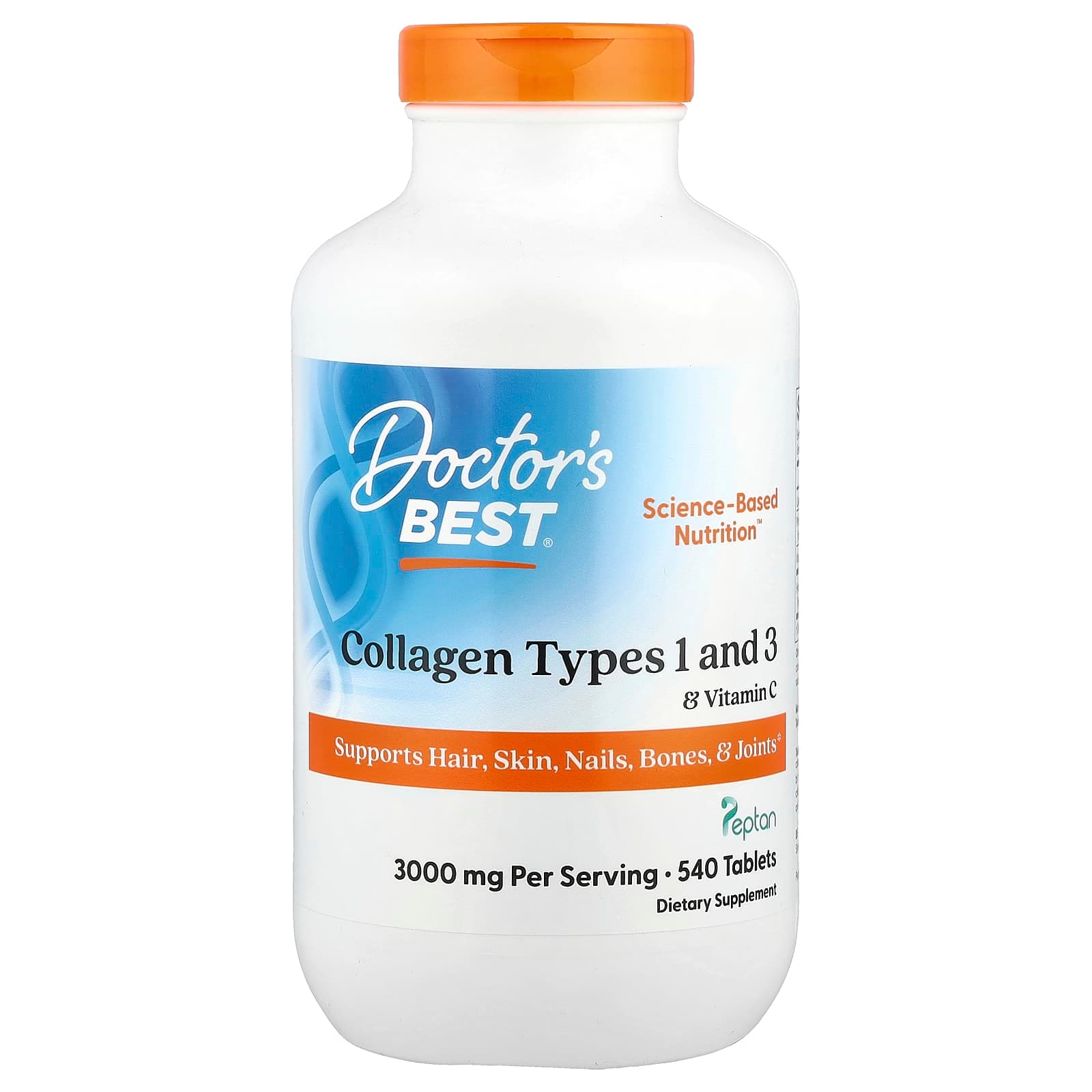 Doctor's Best Collagen Types 1 and 3 & Vitamin C – 540 comprimés de Doctor's Best