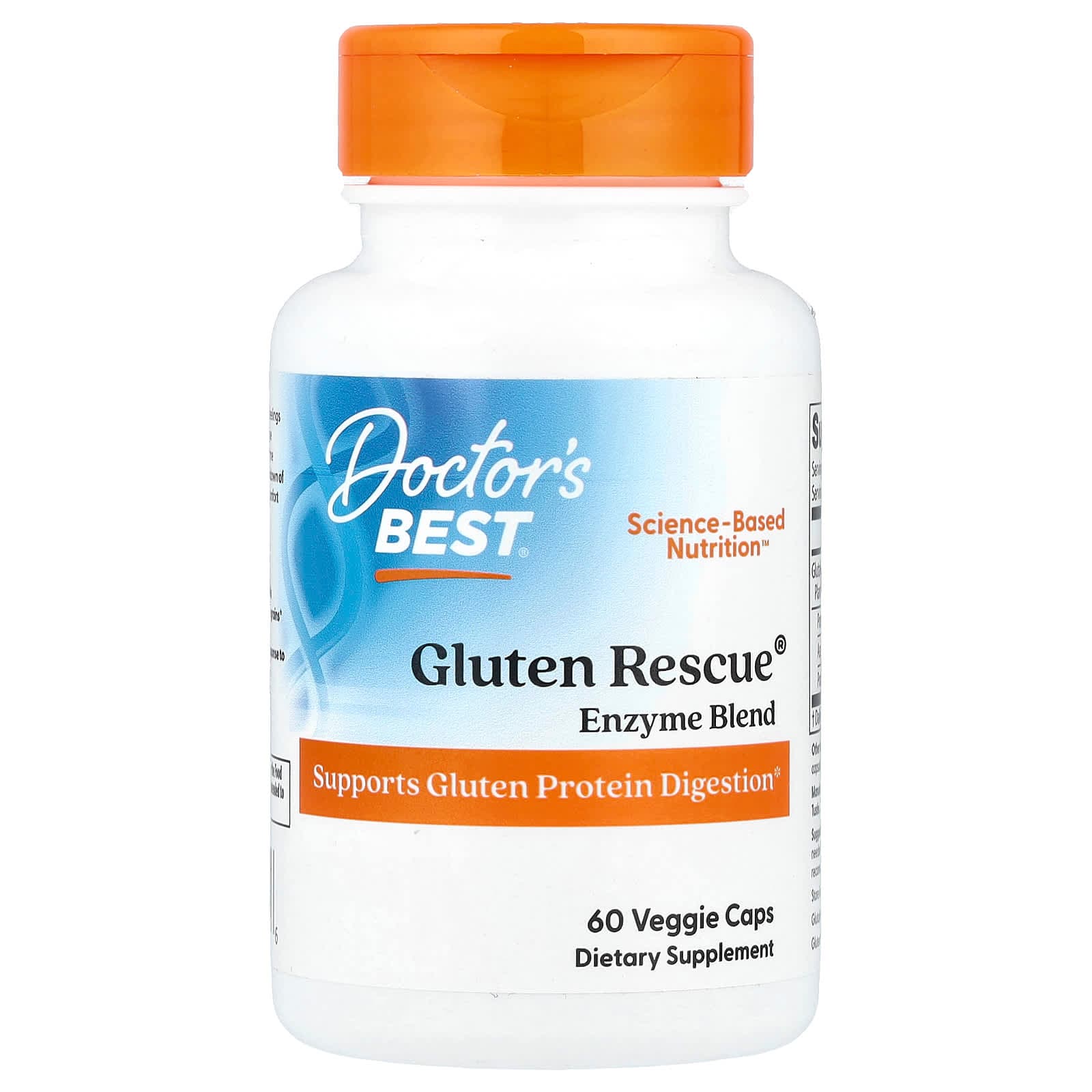 Doctor's Best Gluten Rescue Enzyme Blend – 60 gélules végétales de Doctor's Best
