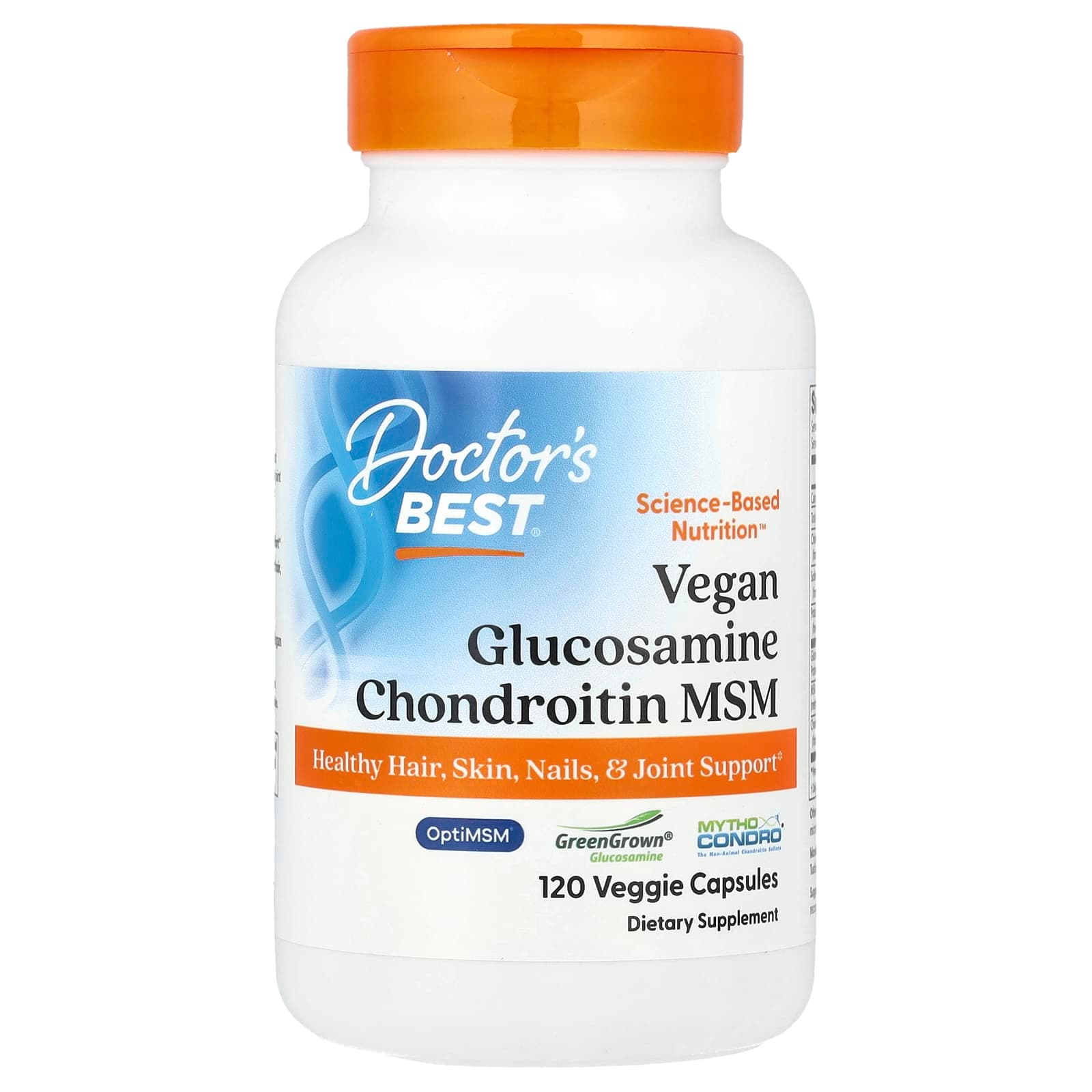 Doctor's Best Vegan Glucosamine Chondroitin MSM – 120 gélules végétales de Doctor's Best