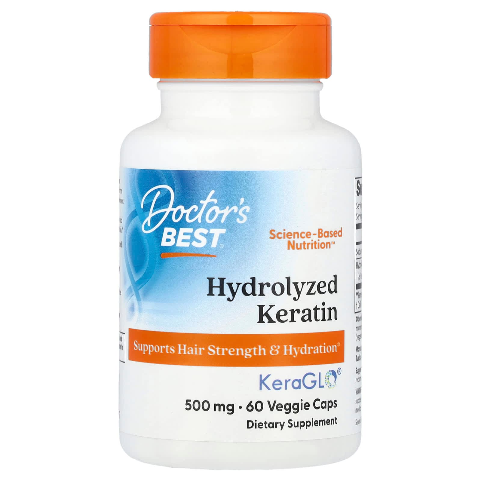 Doctor's Best Hydrolyzed Keratin – 60 gélules végétales de Doctor's Best
