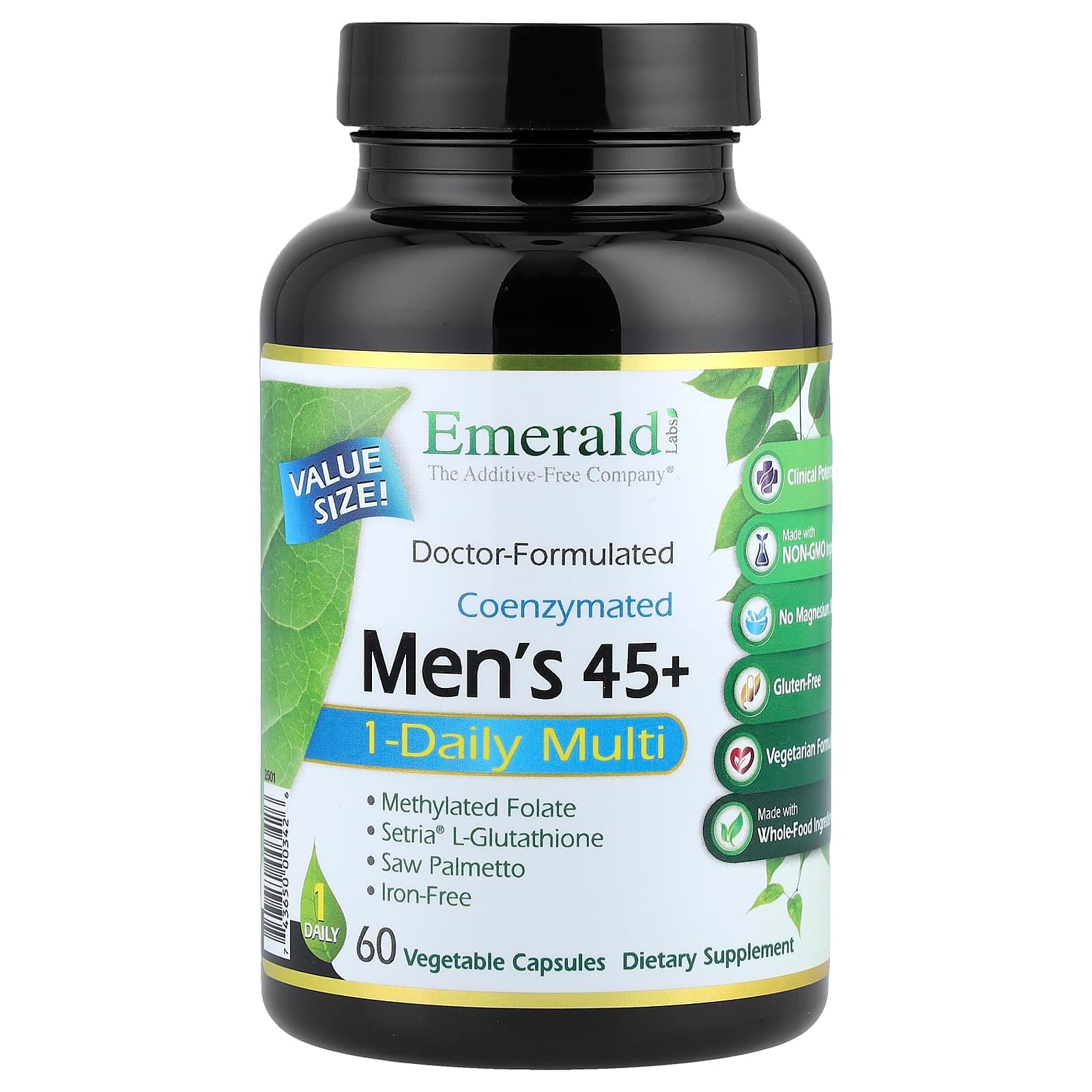 Emerald Laboratories Coenzymated Men's 45+ 1-Daily Multi, 60 Vegetable Capsules de Emerald Laboratories