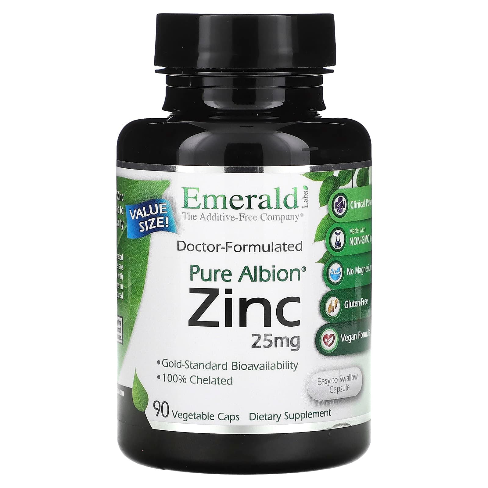 Emerald Laboratories Pure Albion, Zinc – 25 mg de Emerald Laboratories