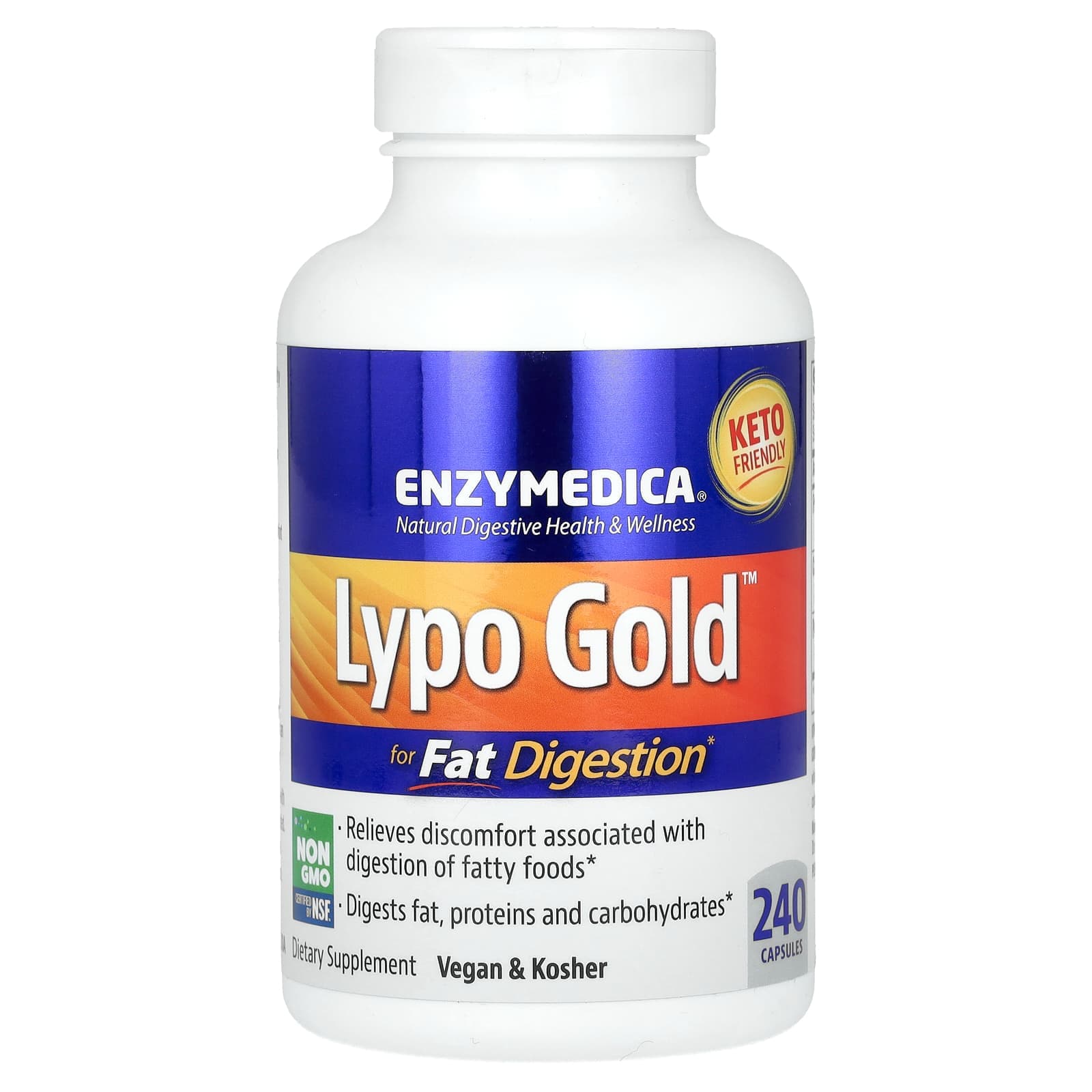 Enzymedica Lypo Gold, For Fat Digestion – 240 gélules de Enzymedica