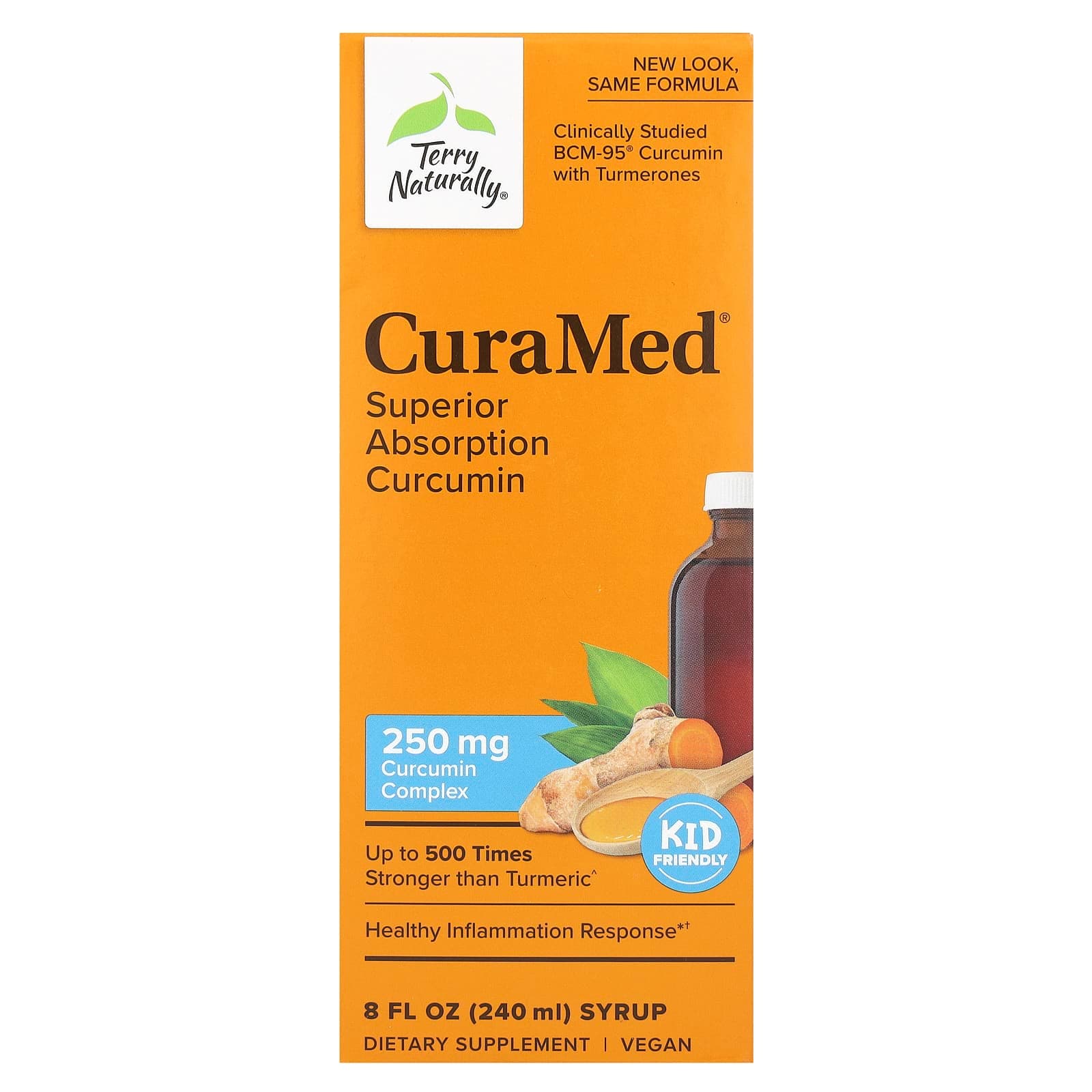 Terry Naturally CuraMed Syrup, Superior Absorption Curcumin – 240 ml de Terry Naturally