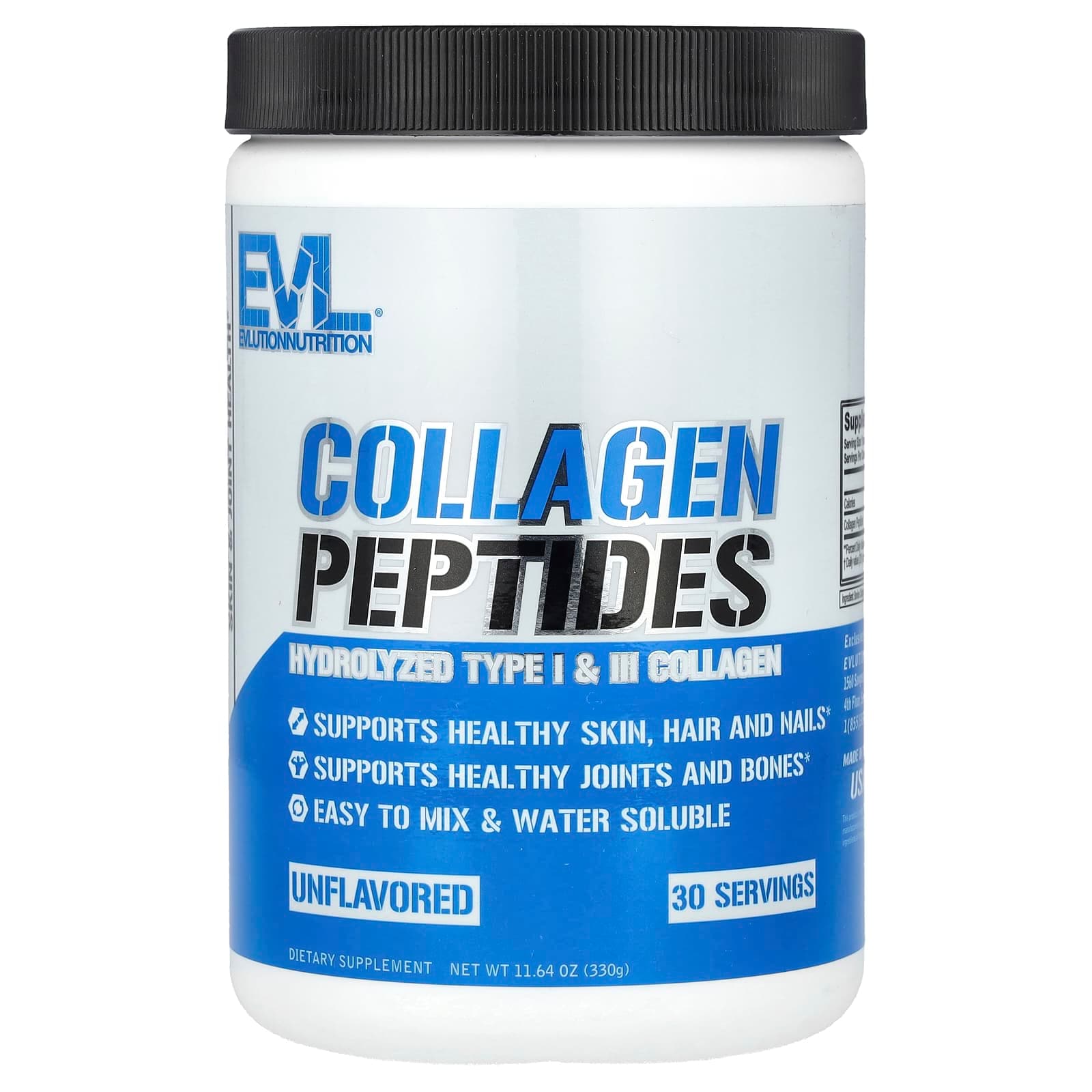 EVLution Nutrition Collagen Peptides – Sans arôme – 330 g de EVLution Nutrition