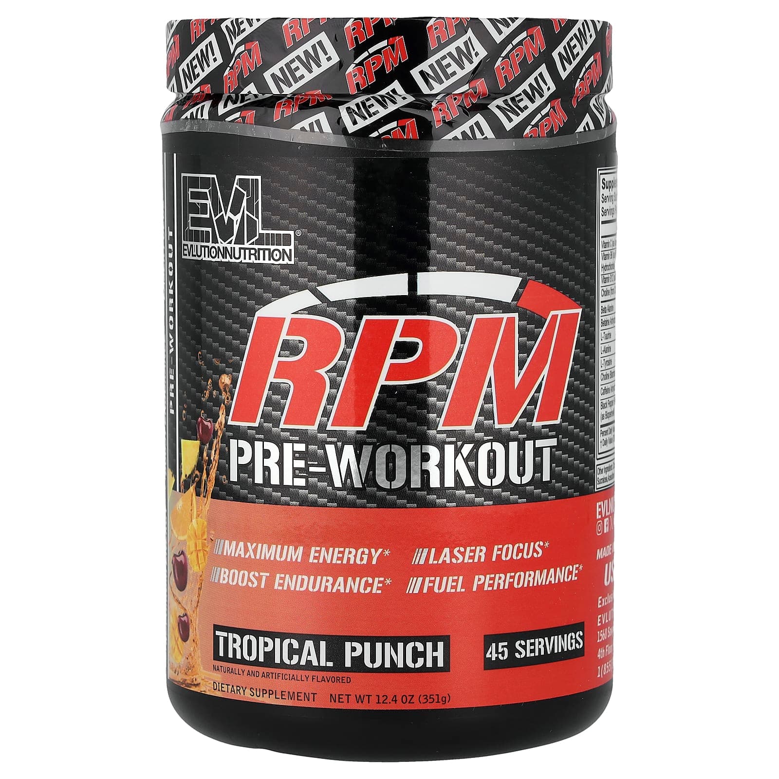 EVLution Nutrition RPM Pre-Workout – Tropical Punch – 351 g de EVLution Nutrition