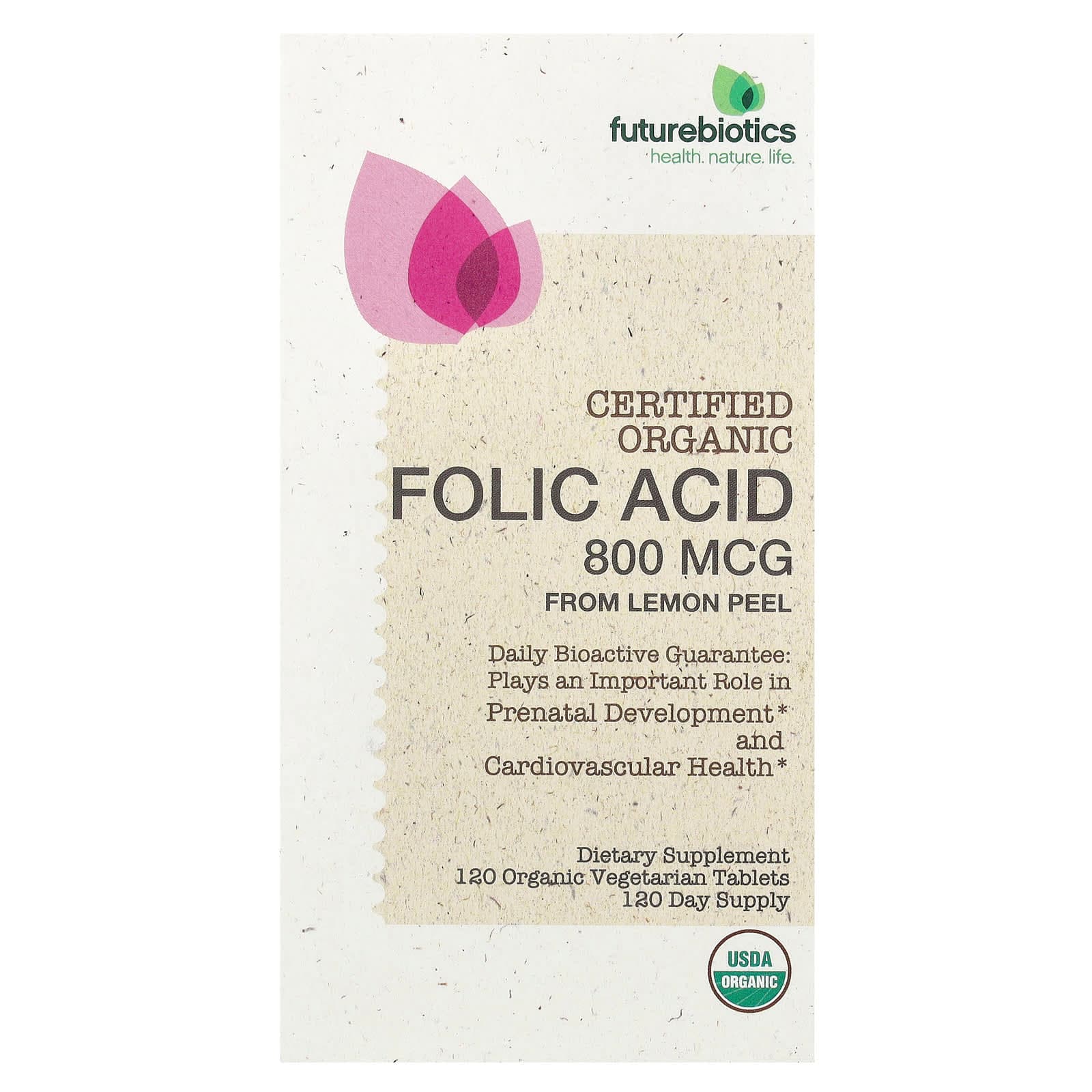 Futurebiotics Folic Acid From Lemon Peel – Folic Acid From Lemon Peel – 800 µg de Futurebiotics