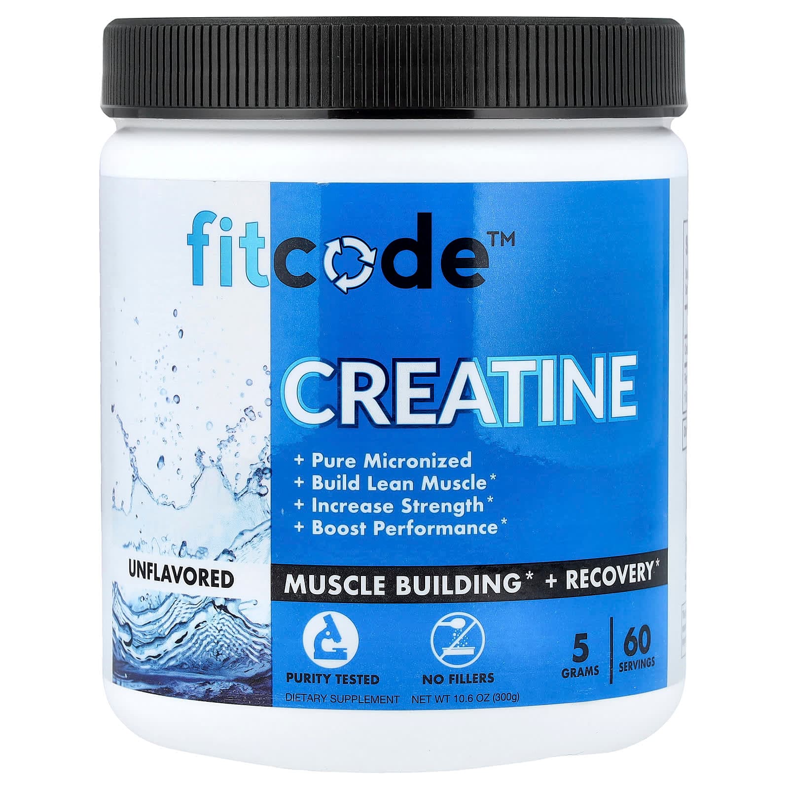fitcode Creatine – Sans arôme – 300 g de fitcode