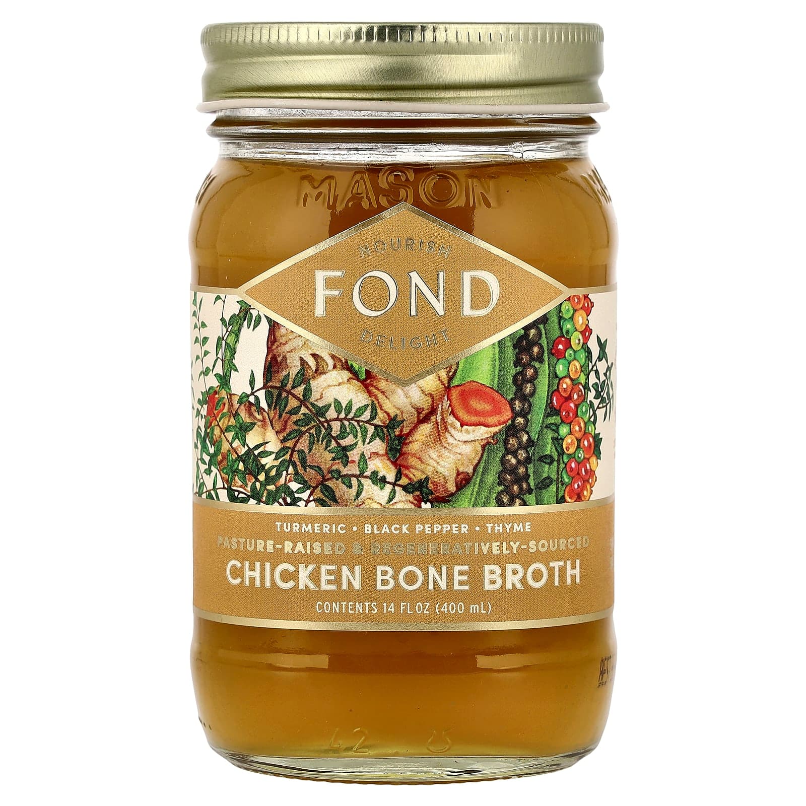 FOND Bone Broth Chicken Bone Broth, Turmeric & Black Pepper – 400 ml de FOND Bone Broth