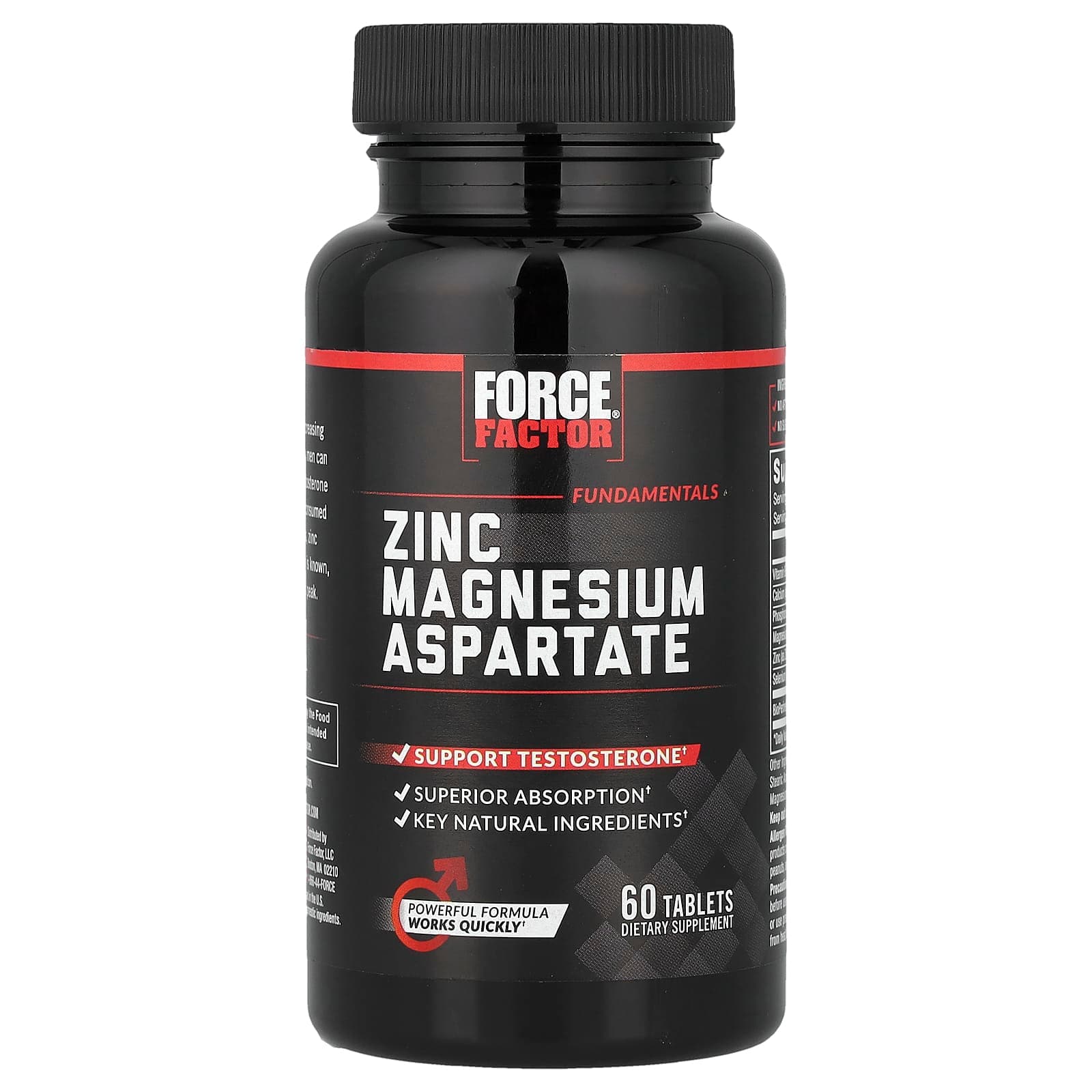 Force Factor Fundamentals, Zinc Magnesium Aspartate – 60 comprimés de Force Factor