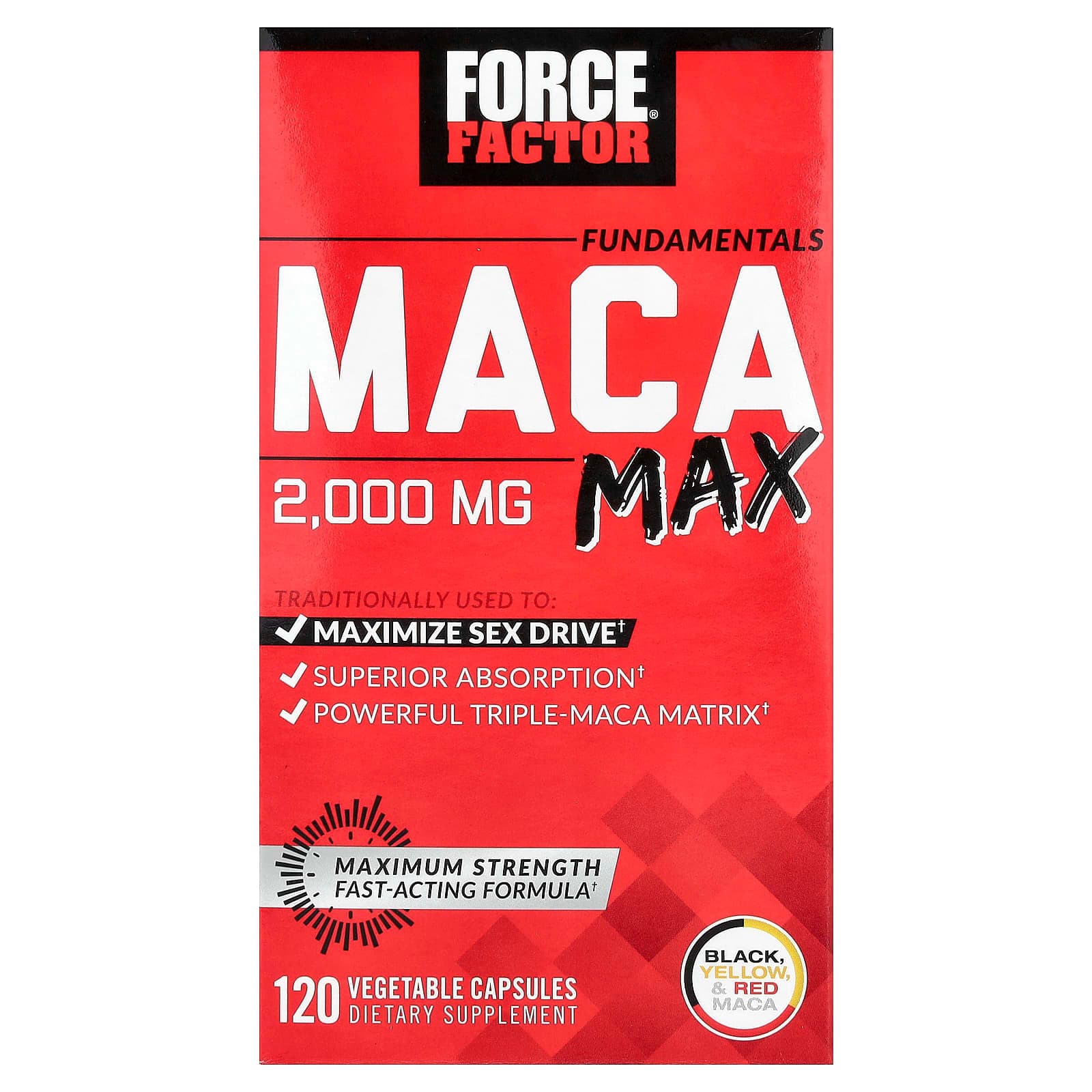 Force Factor Fundamentals, Maca Max – 2000 mg de Force Factor